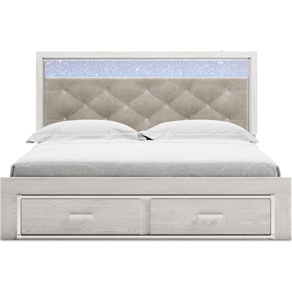 Altyra 3 Piece King Platform Bed - White