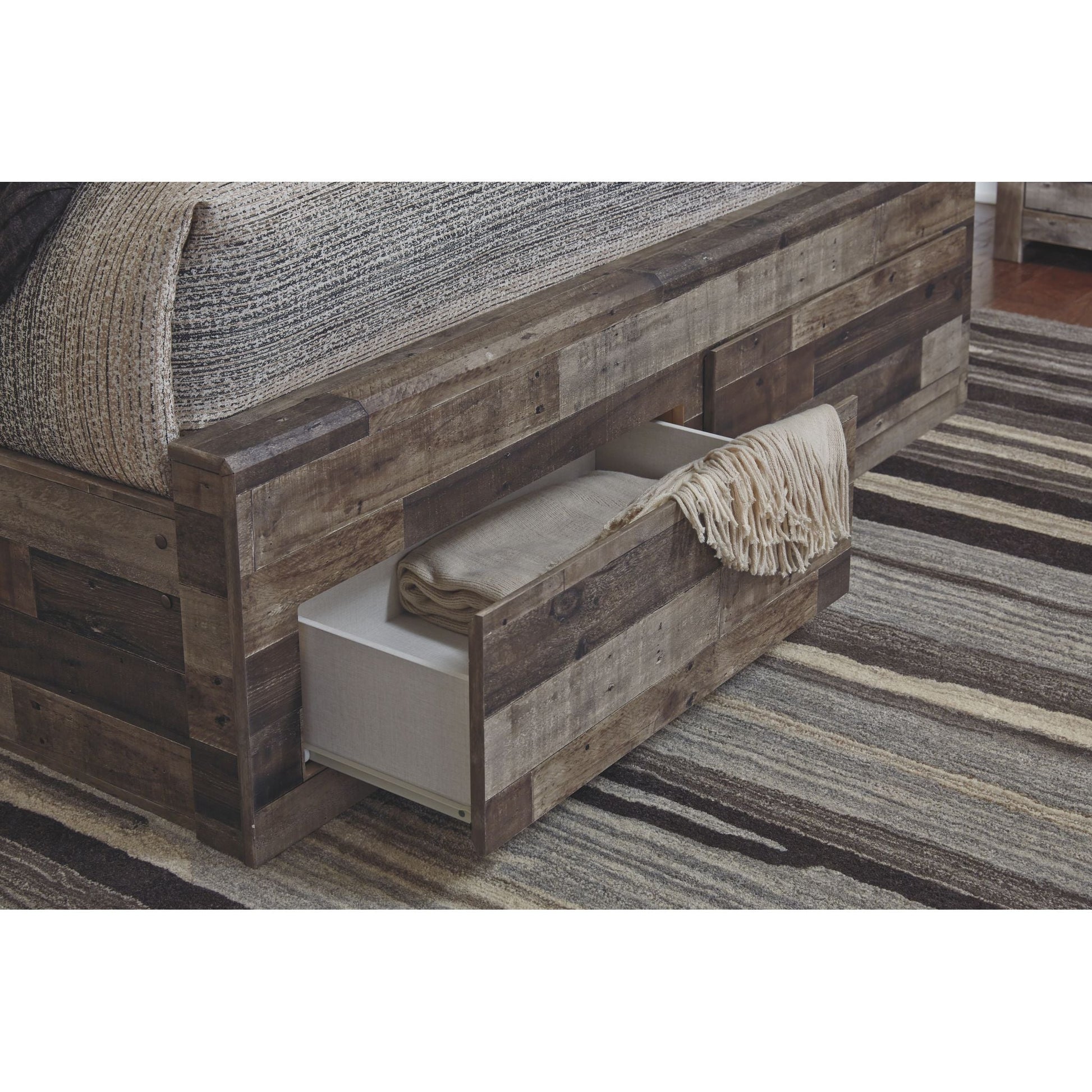 Derekson 3 Piece Full Storage Bed - Multi Gray