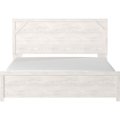 Gerridan 3 Piece King Panel Bed - White/Gray