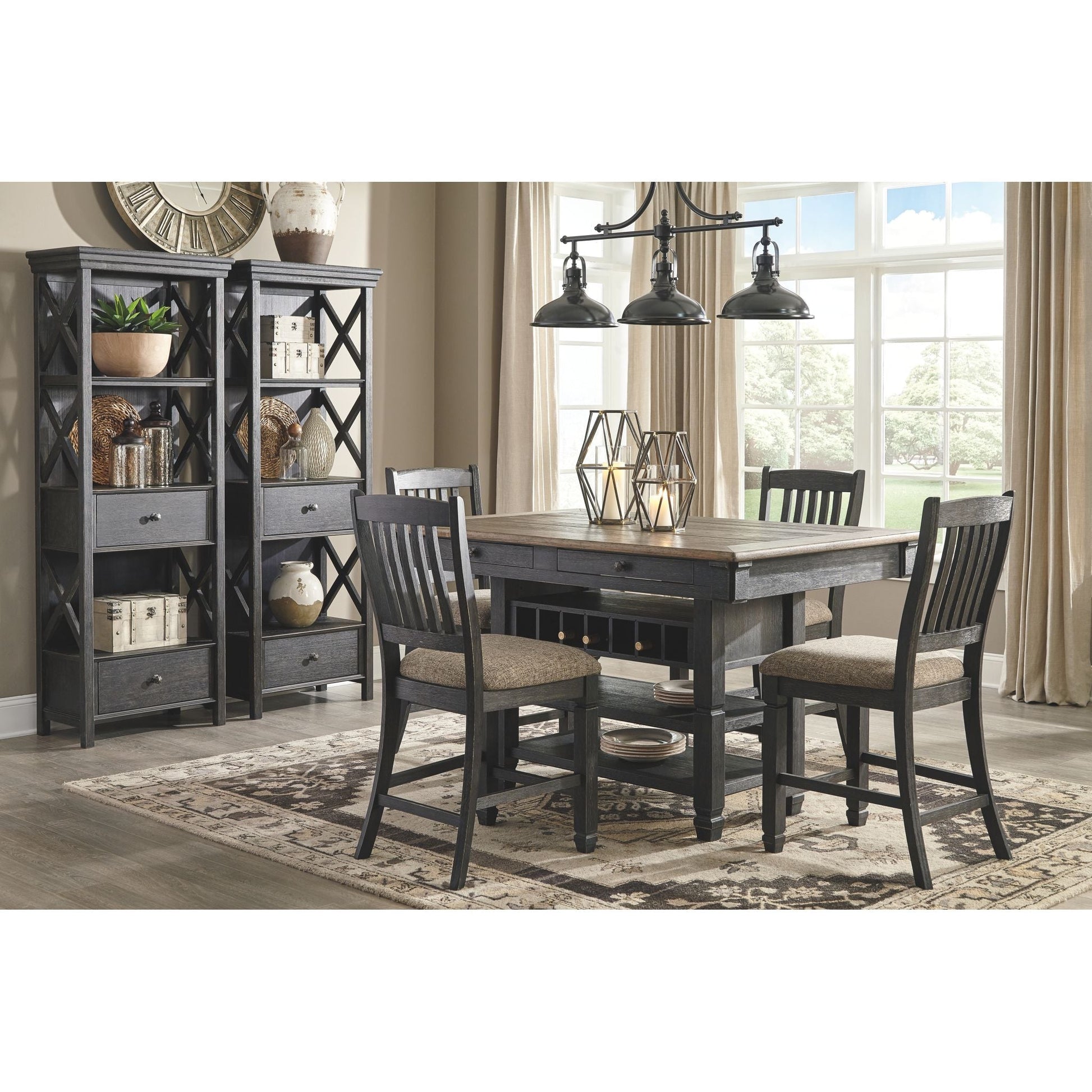 Tyler Creek Display Cabinet - Black/Grey - (D736-76)