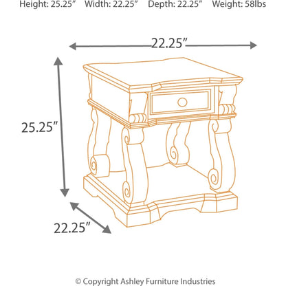 Alymere End Table - Rustic Brown
