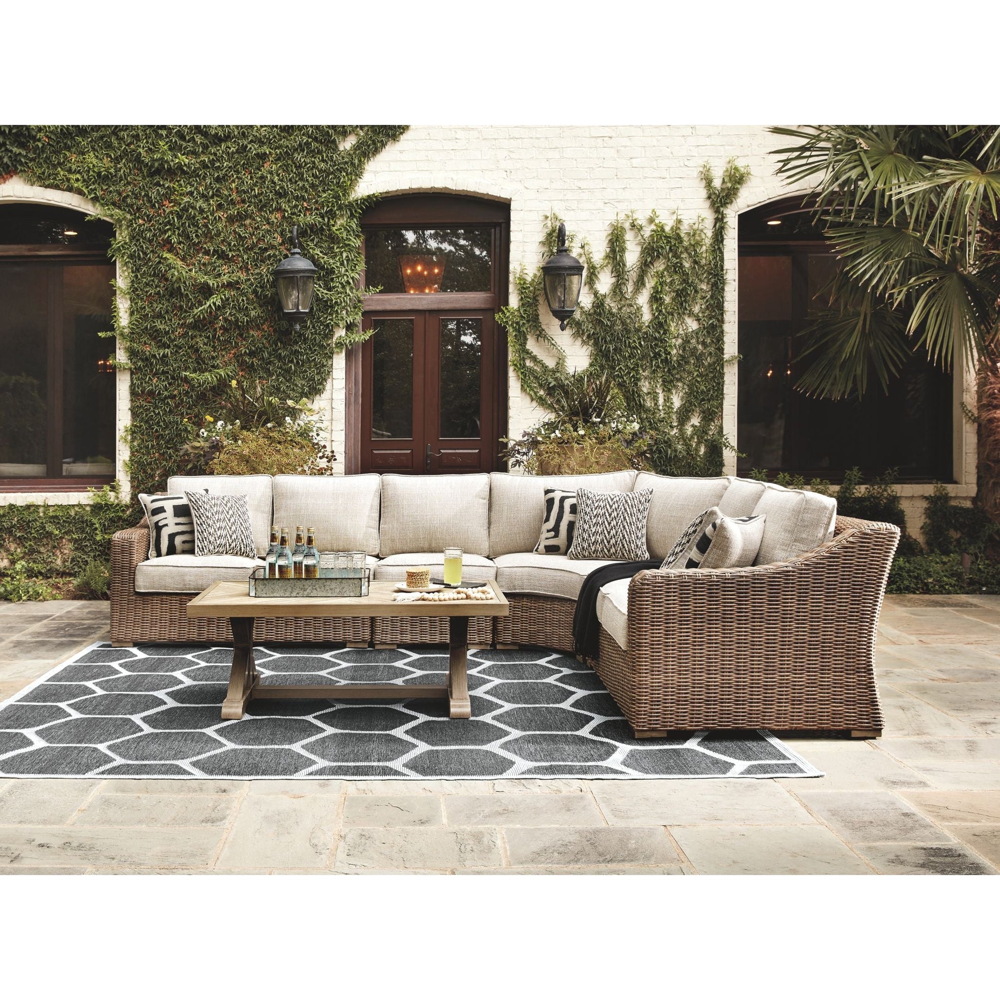 Outdoor Beachcroft Collection 4 Piece Package Beige