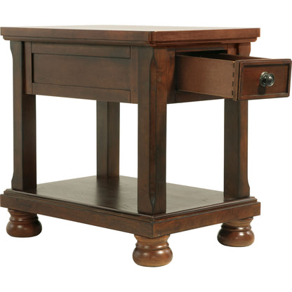 Porter End Table - Rustic Brown