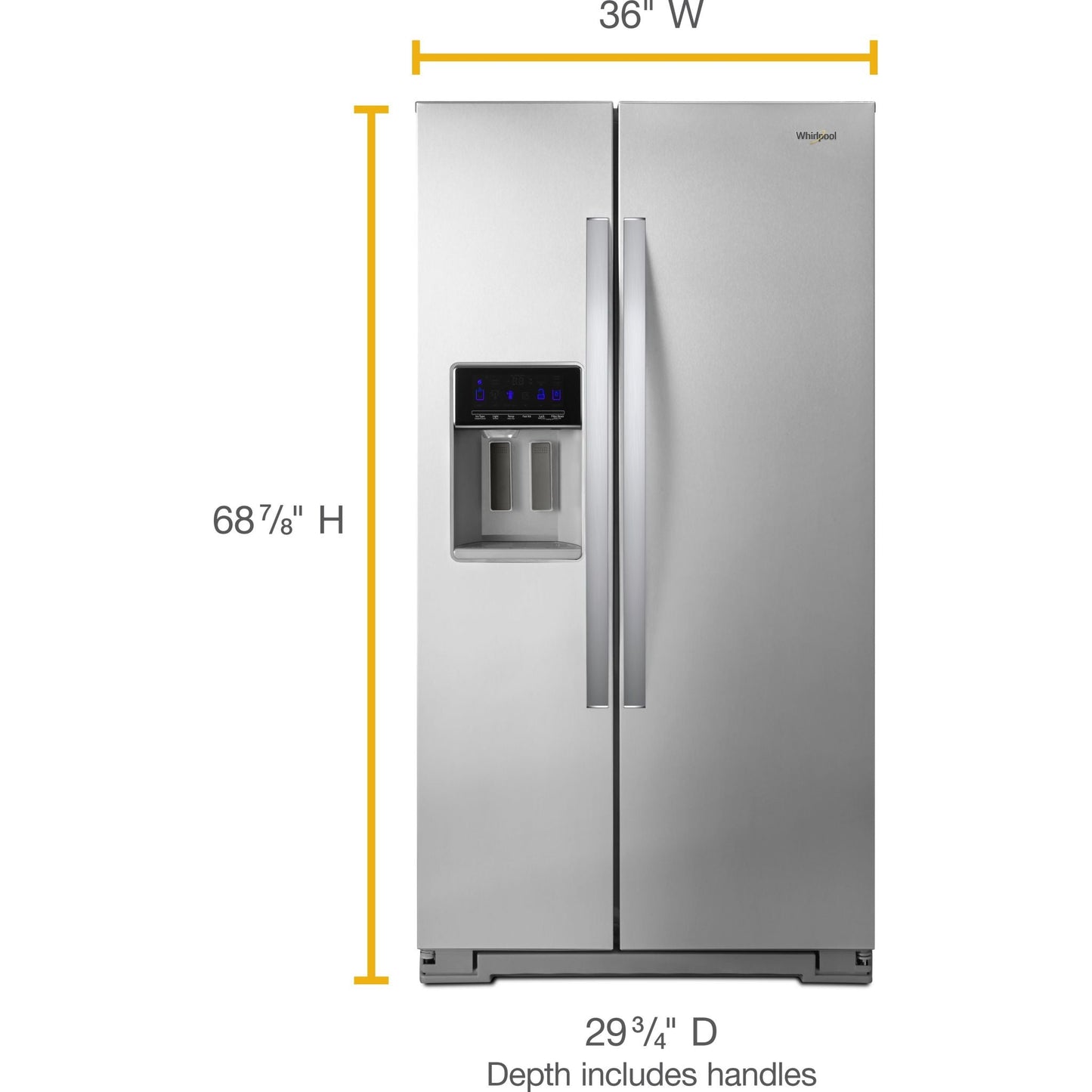 Whirlpool Side x Side Fridge (WRS571CIHZ) - Stainless Steel