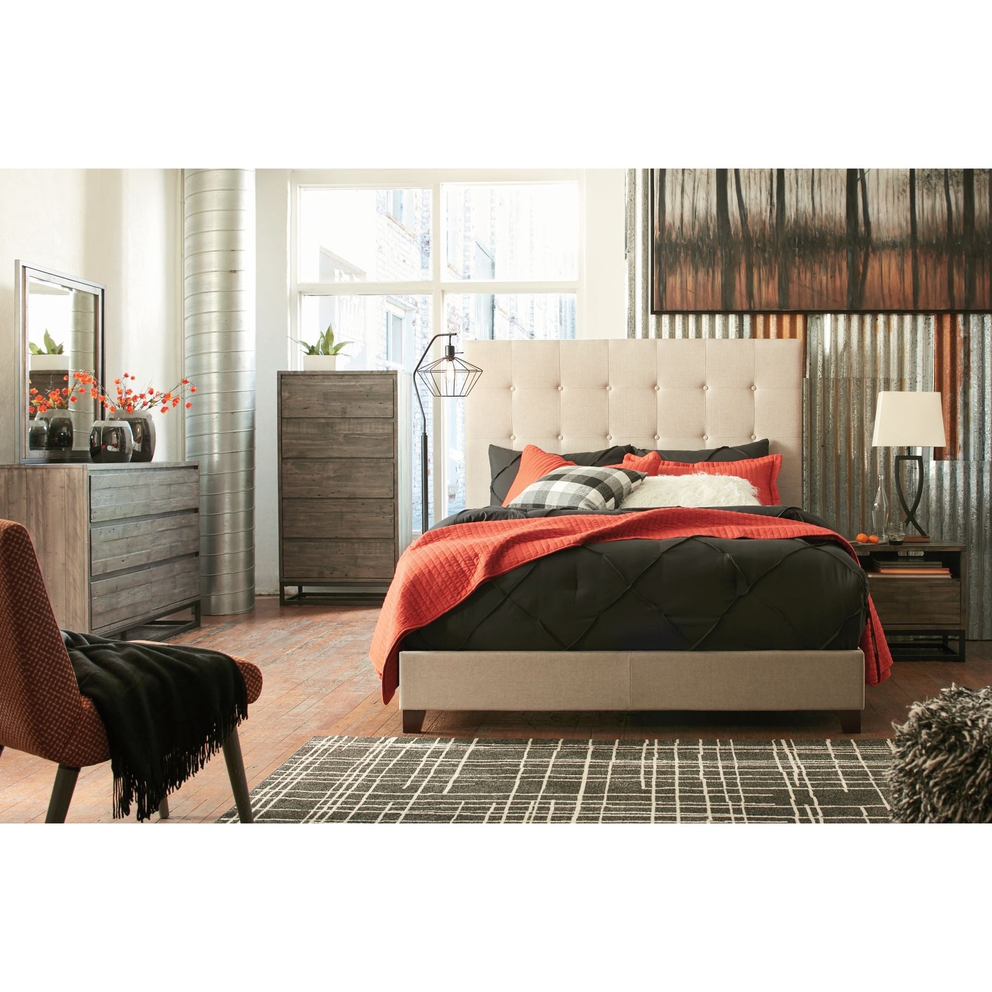 Dolante Upholstered Bed - Beige