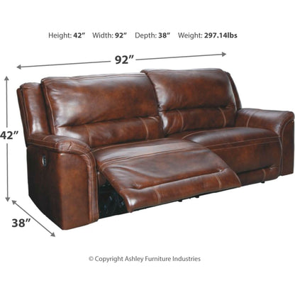 Catanzaro Power Reclining Sofa - Mahogany