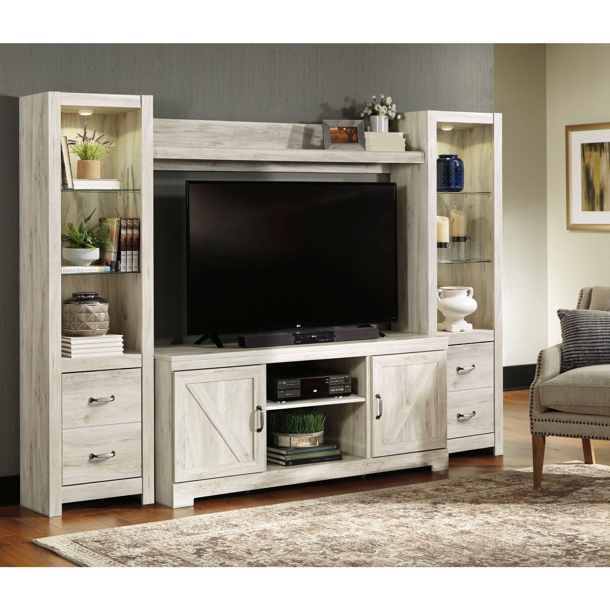 Bellaby Entertainment / Fireplace - White Wash
