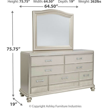 Coralayne 5 Piece Twin Bedroom - Silver