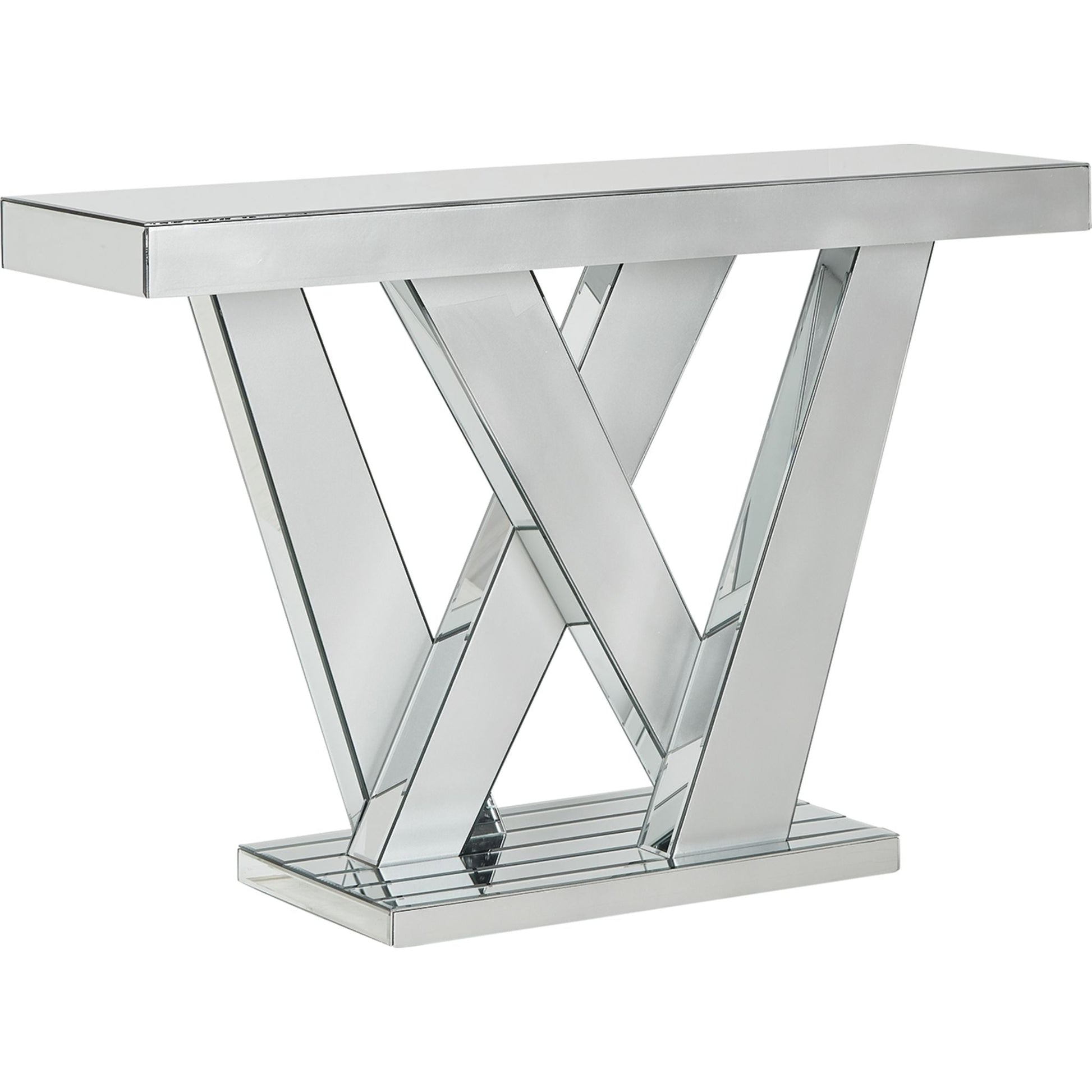 Gillrock Console Table - Mirror/Silver Finish