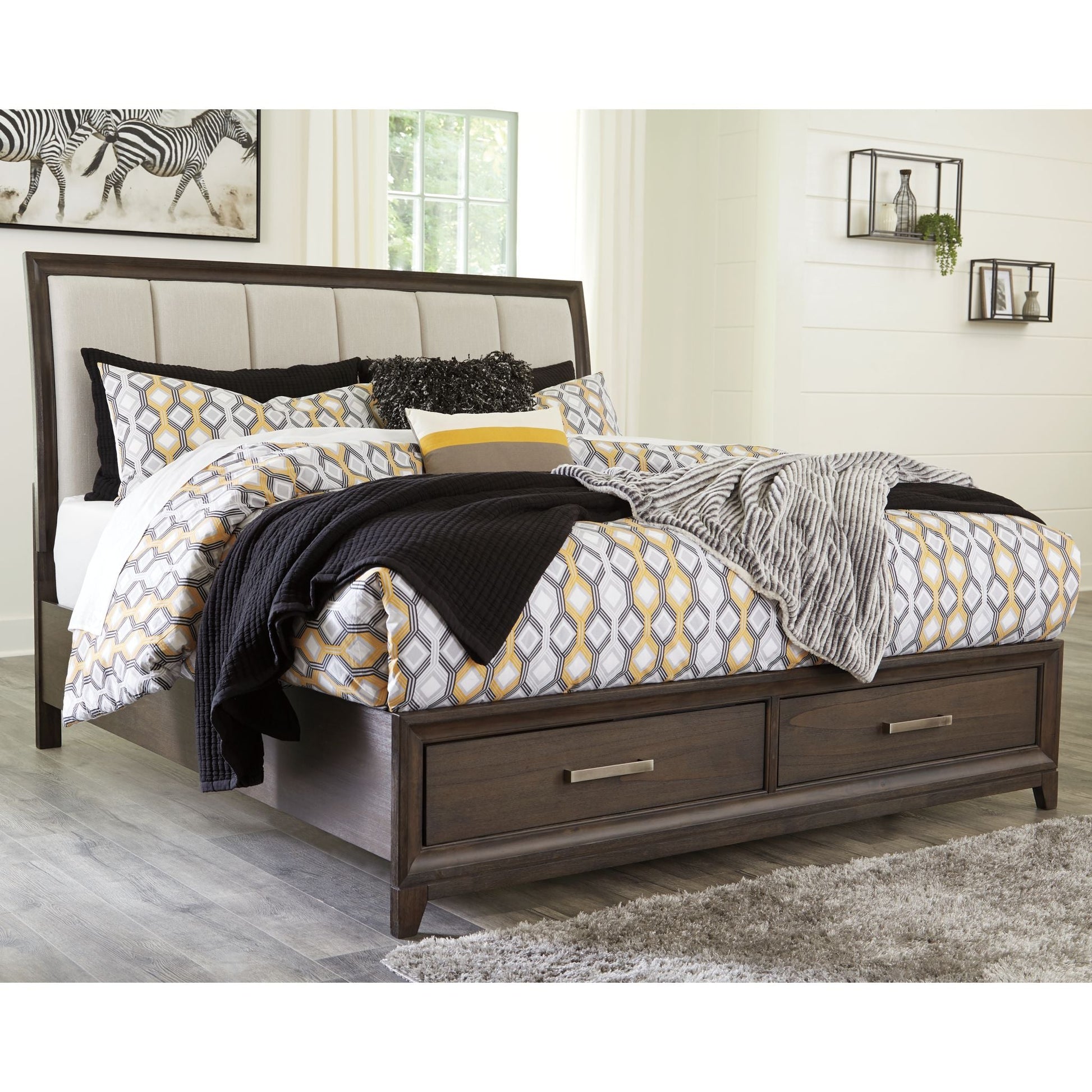 Barrington Heights 3 Piece King Storage Bed - Gray