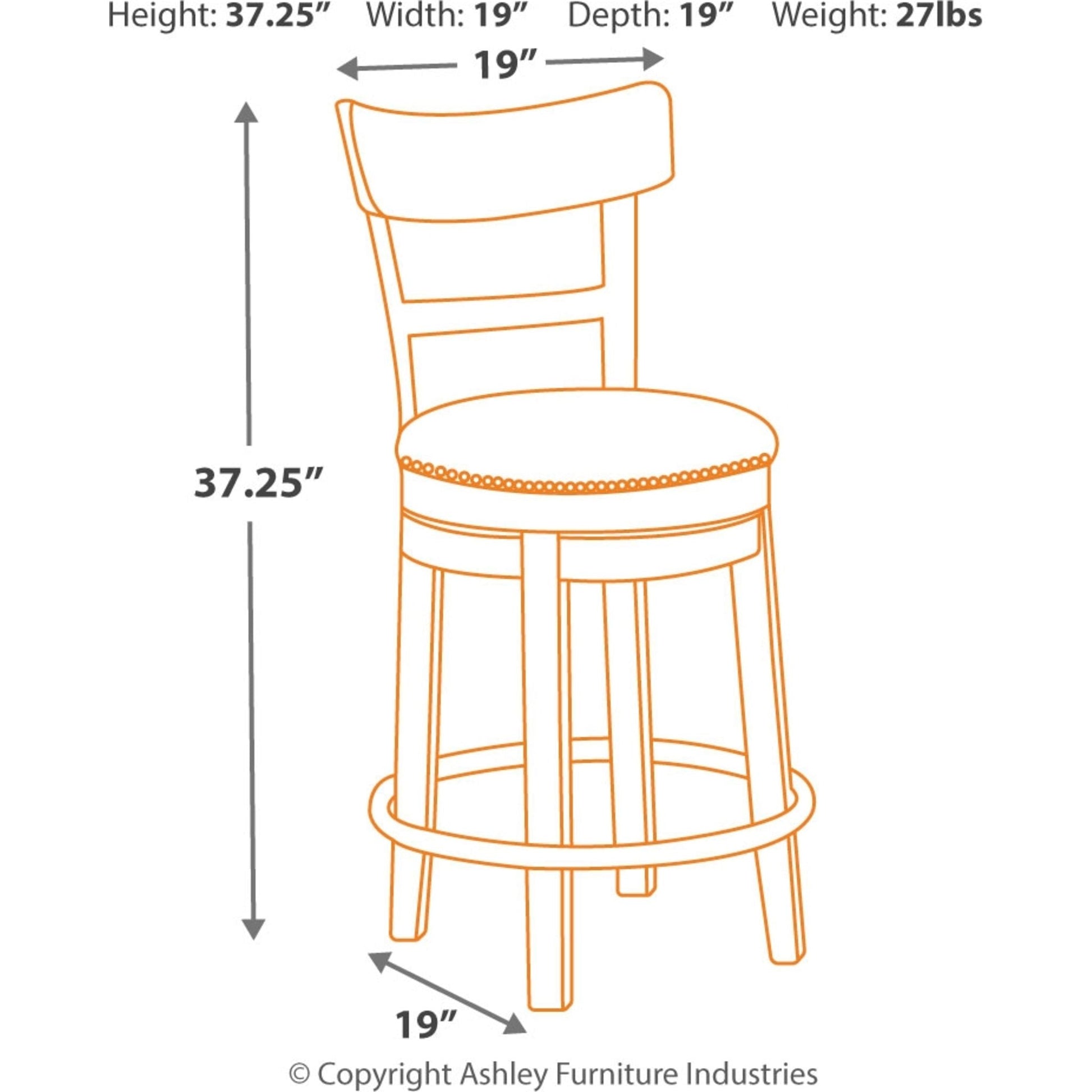 Bellatier Swivel Bar Stool - Dark Brown - (D542-124)