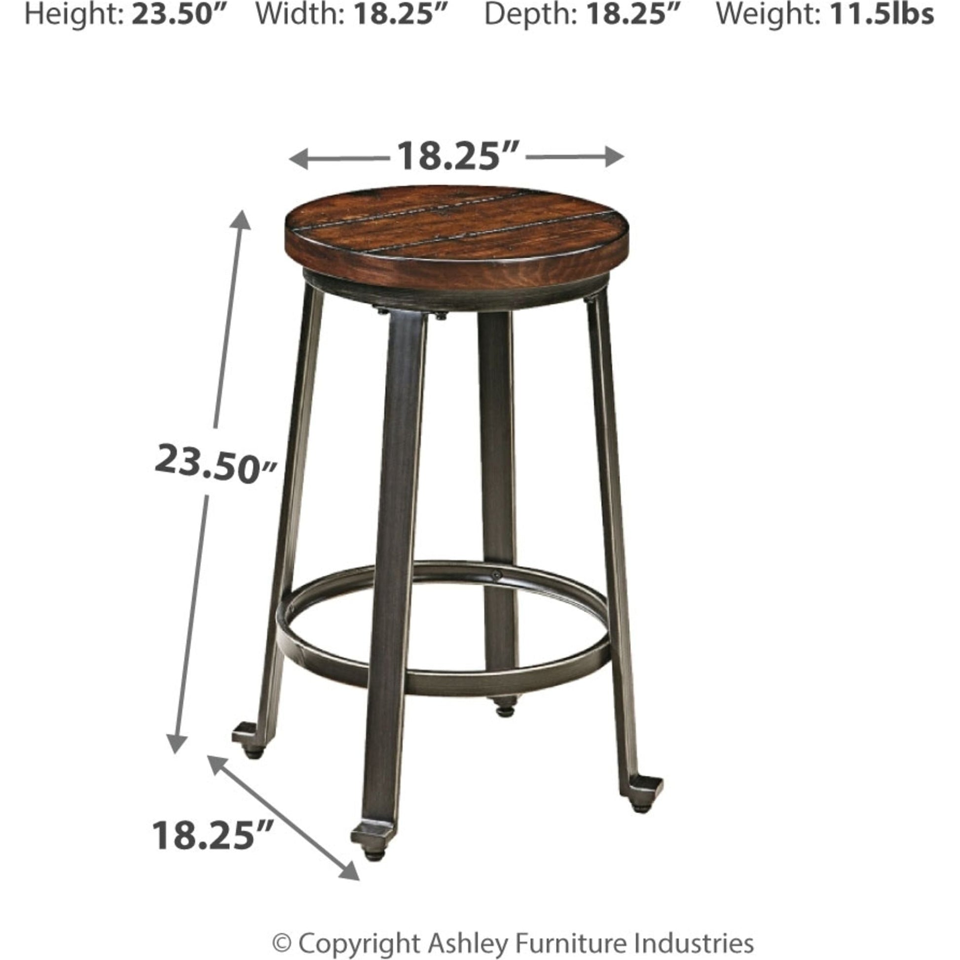Challiman Bar Stool - Rustic Brown - (D307-124)