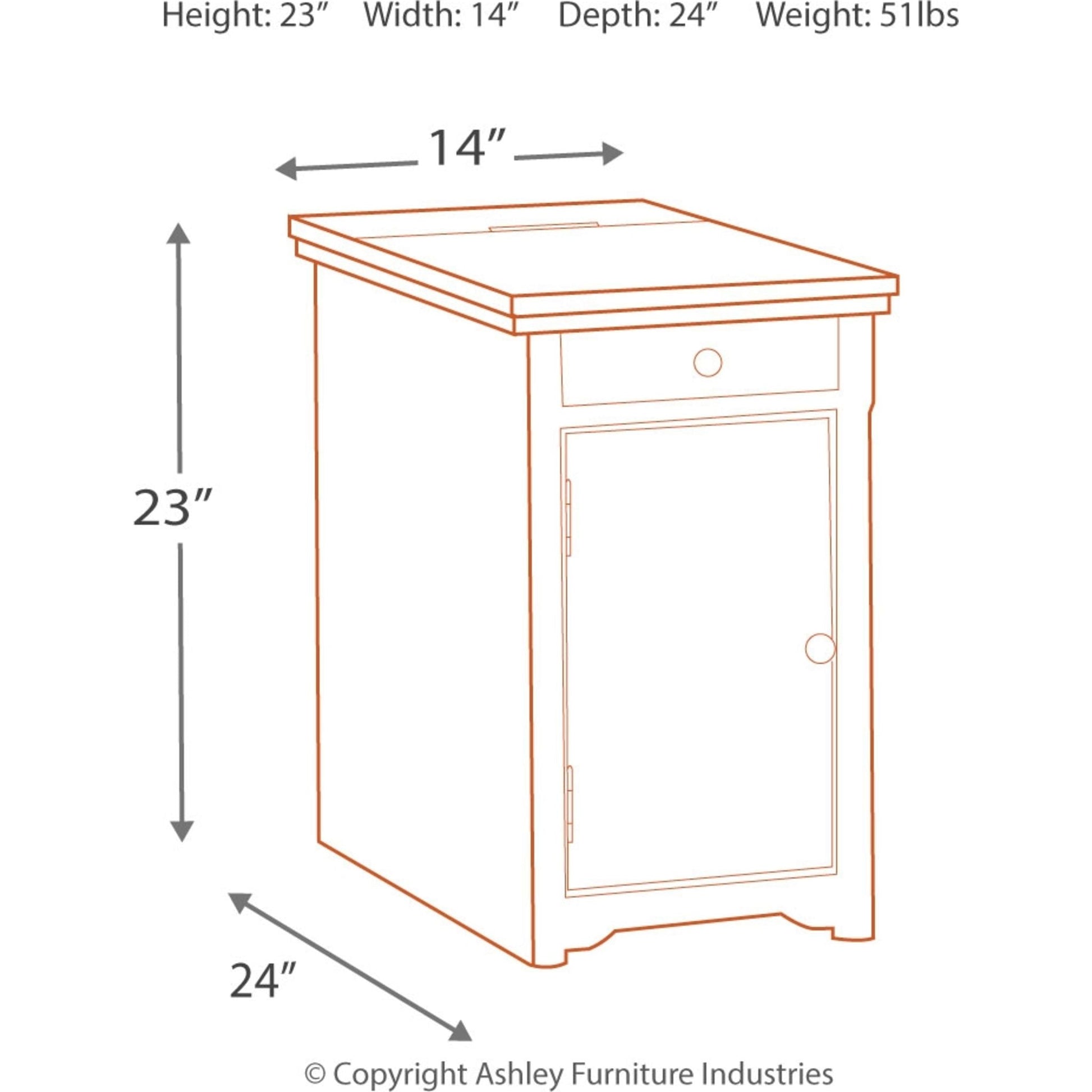 Laflorn Chairside Table - Brown