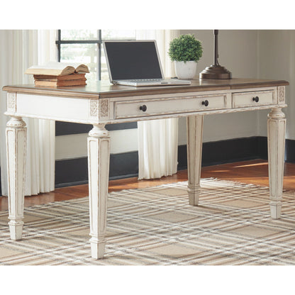 Realyn 2 Piece Home Office Package - White/Brown