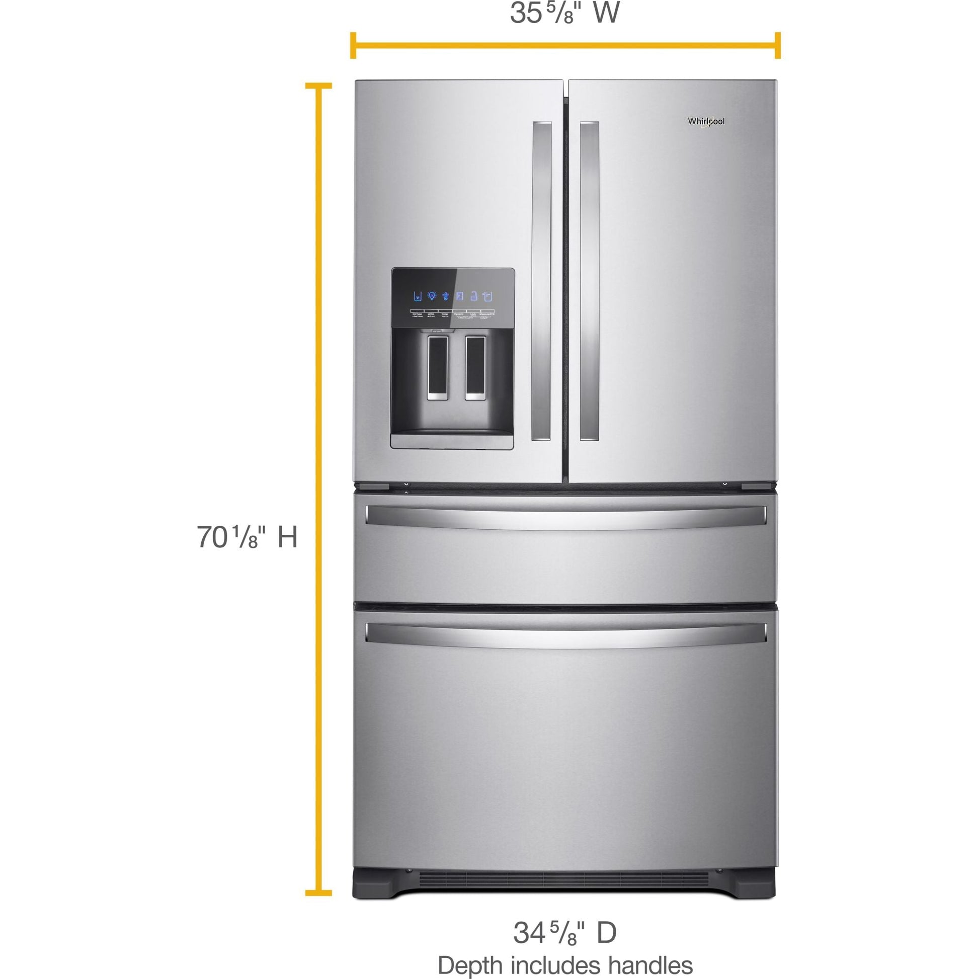 Whirlpool 4 Door Bottom Mount (WRX735SDHZ) - Stainless Steel