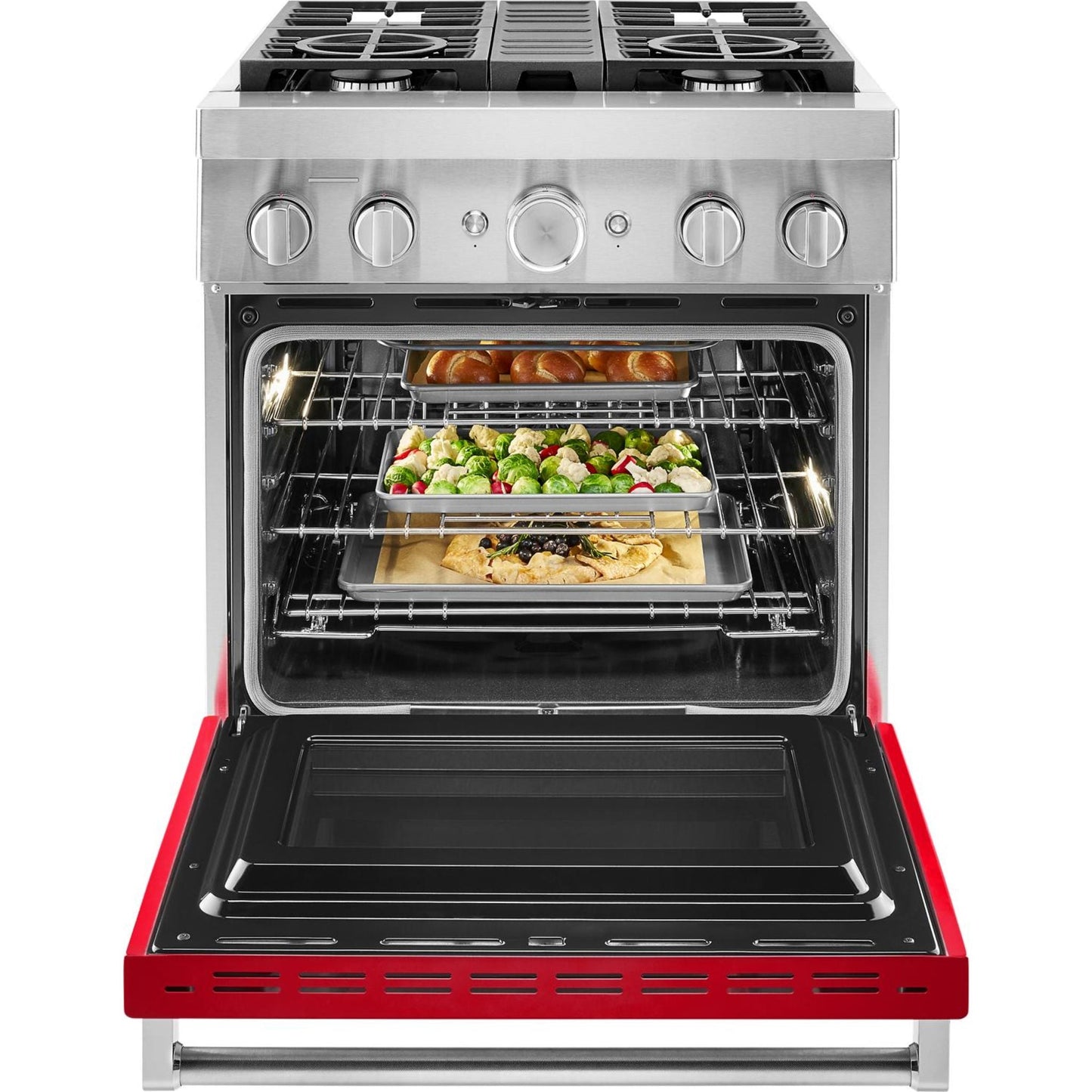 KitchenAid Dual Fuel Range (KFDC500JPA) - Passion Red