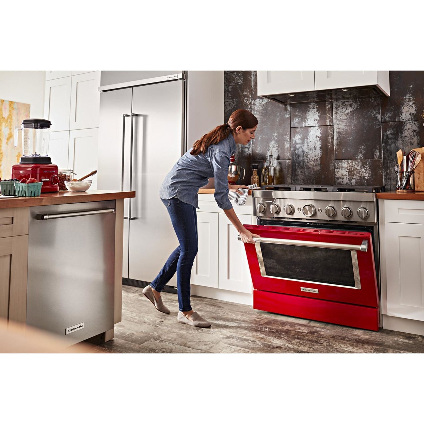 KitchenAid Dual Fuel Range (KFDC506JPA) - Passion Red