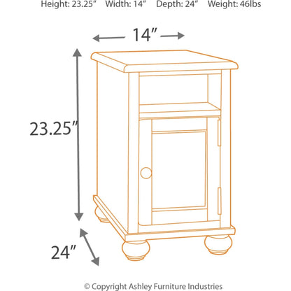 Rowley Creek Chair Side End Table - Dark Brown
