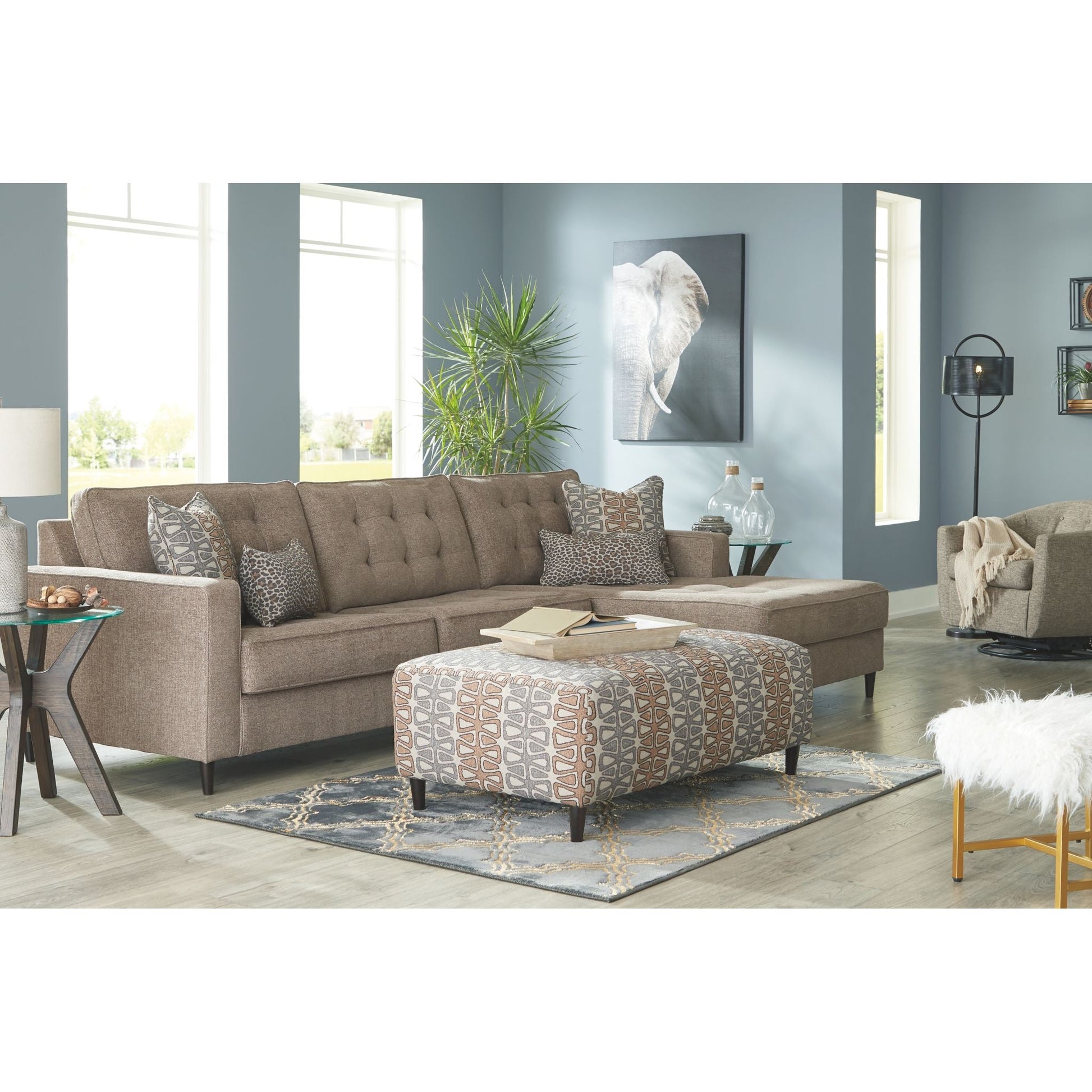 Flintshire Oversized Accent Ottoman - Auburn