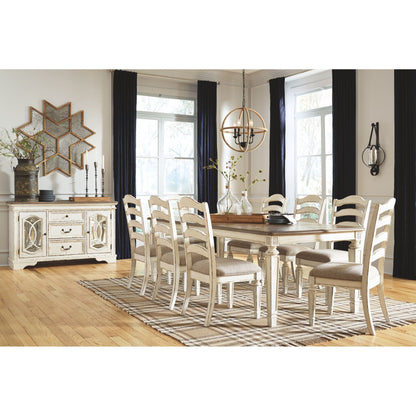 Realyn 9 Piece Dining Room - Chipped White - (PKG002227)