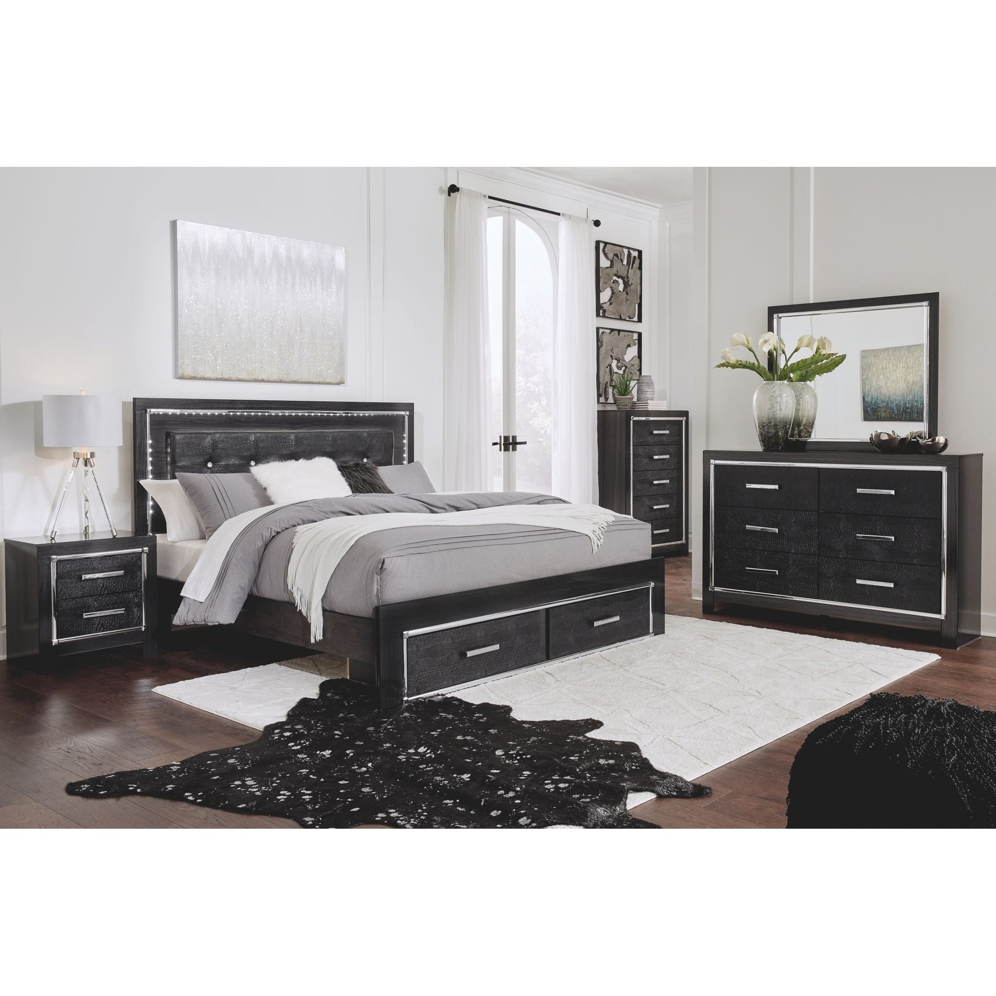Kaydell 3 Piece King Bed - Black