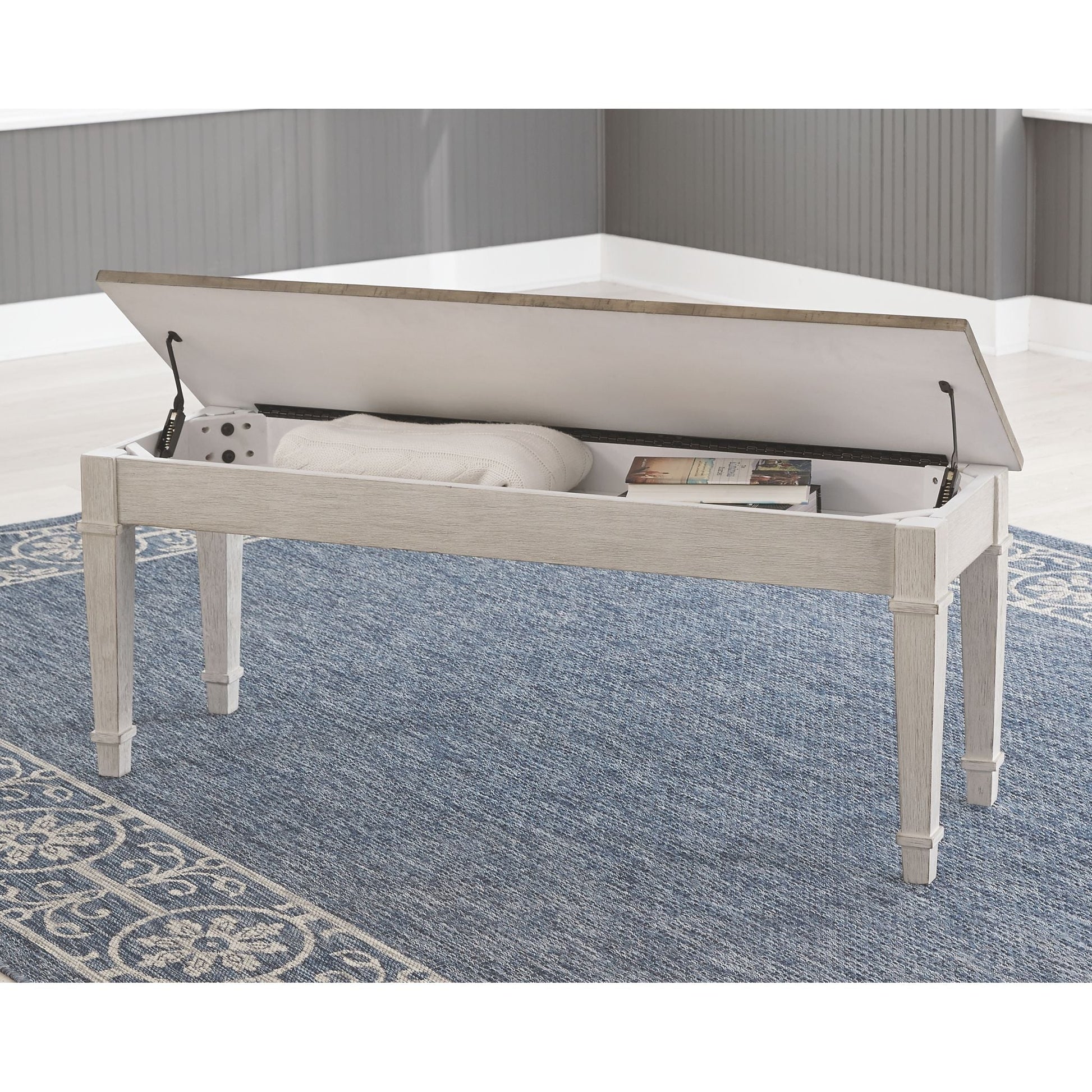 Skempton Bench - White/Light Brown - (D394-00)