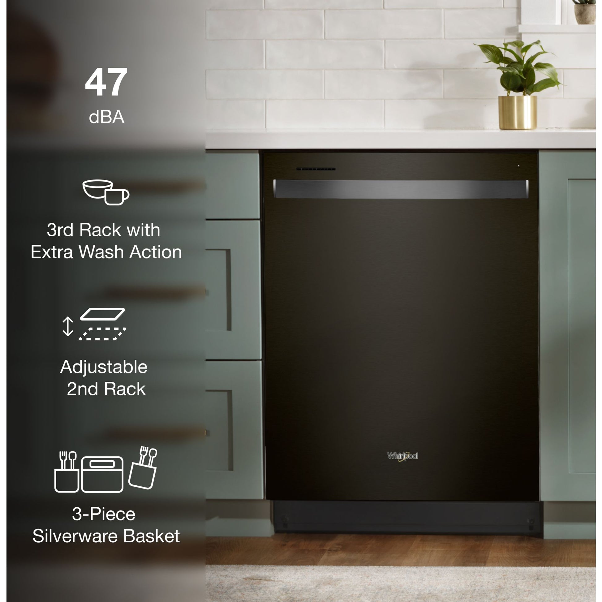 Whirlpool Dishwasher (WDT970SAKV) - BLACK STAINLESS