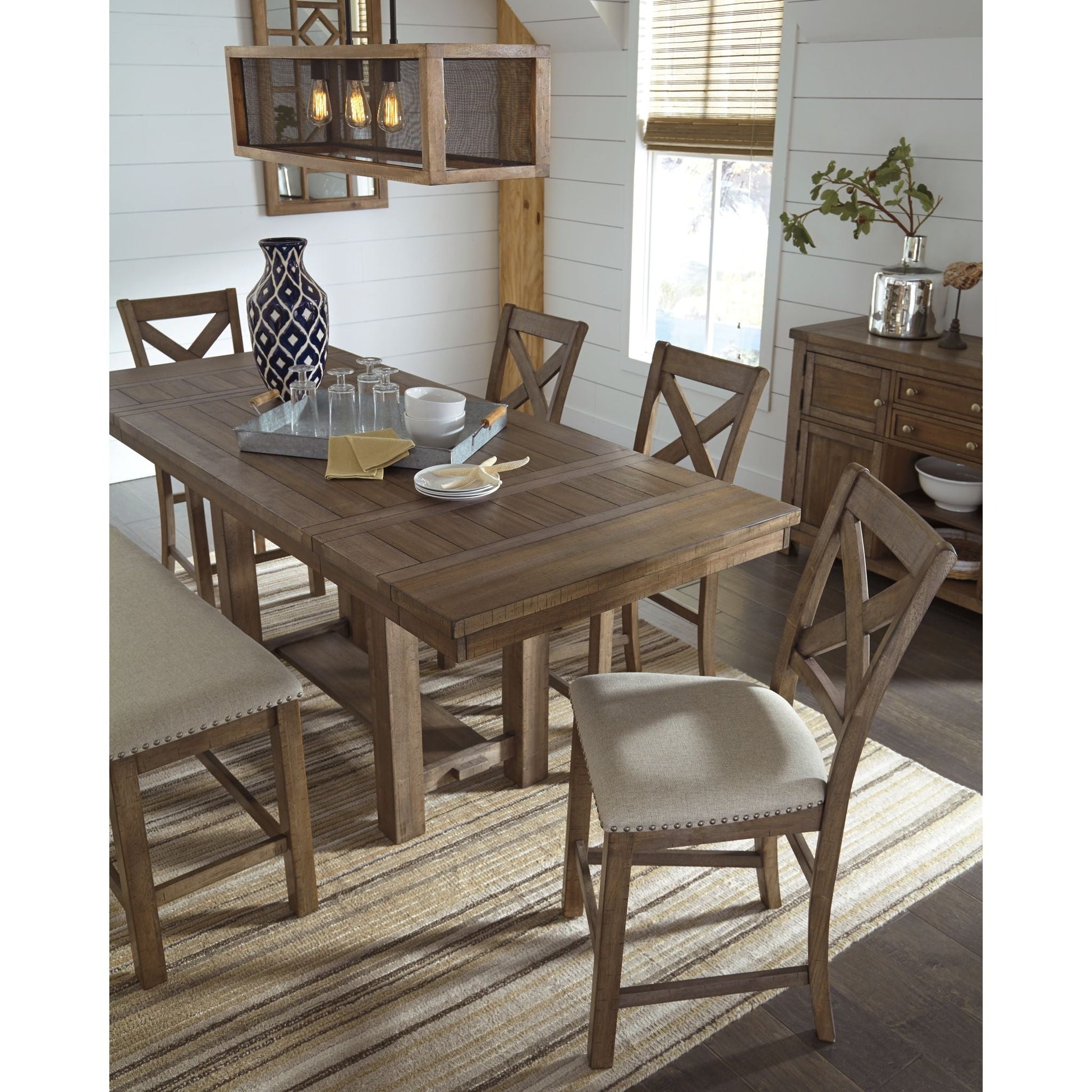 Moriville 6 Piece Dining Room - Grayish Brown - (PKG002107)