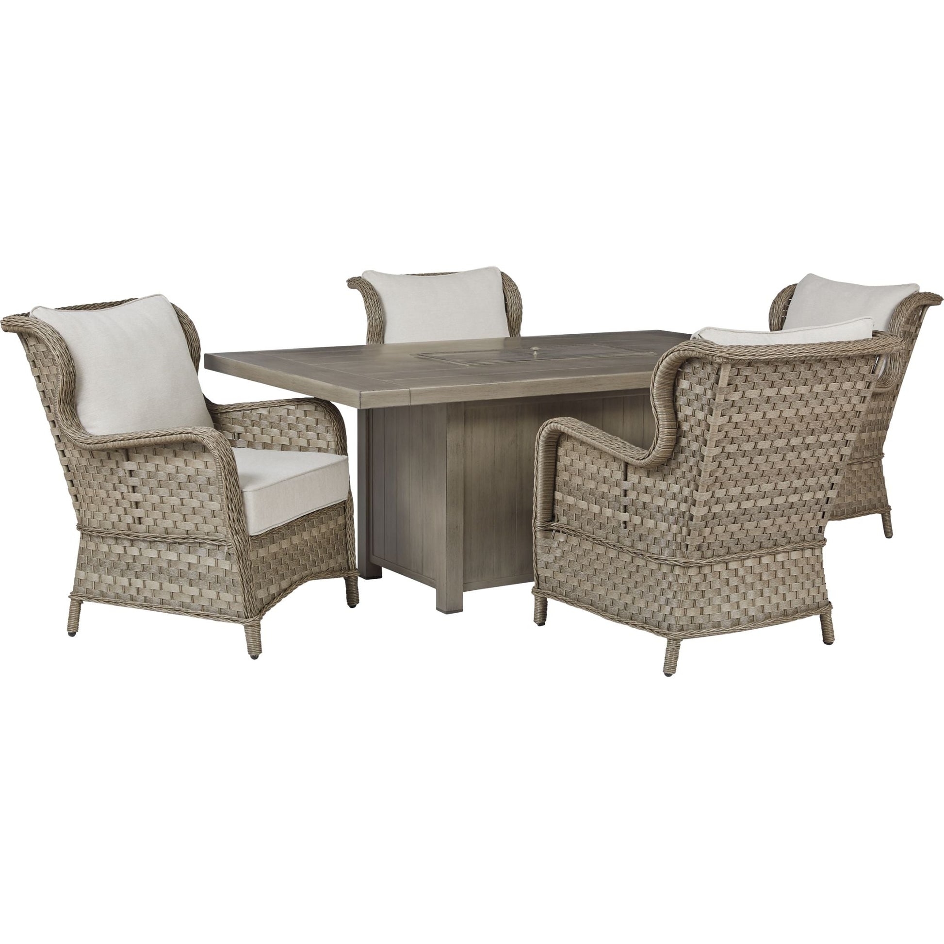 Outdoor Clear Ridge Lounge Chair-Set of 2 Light Brown