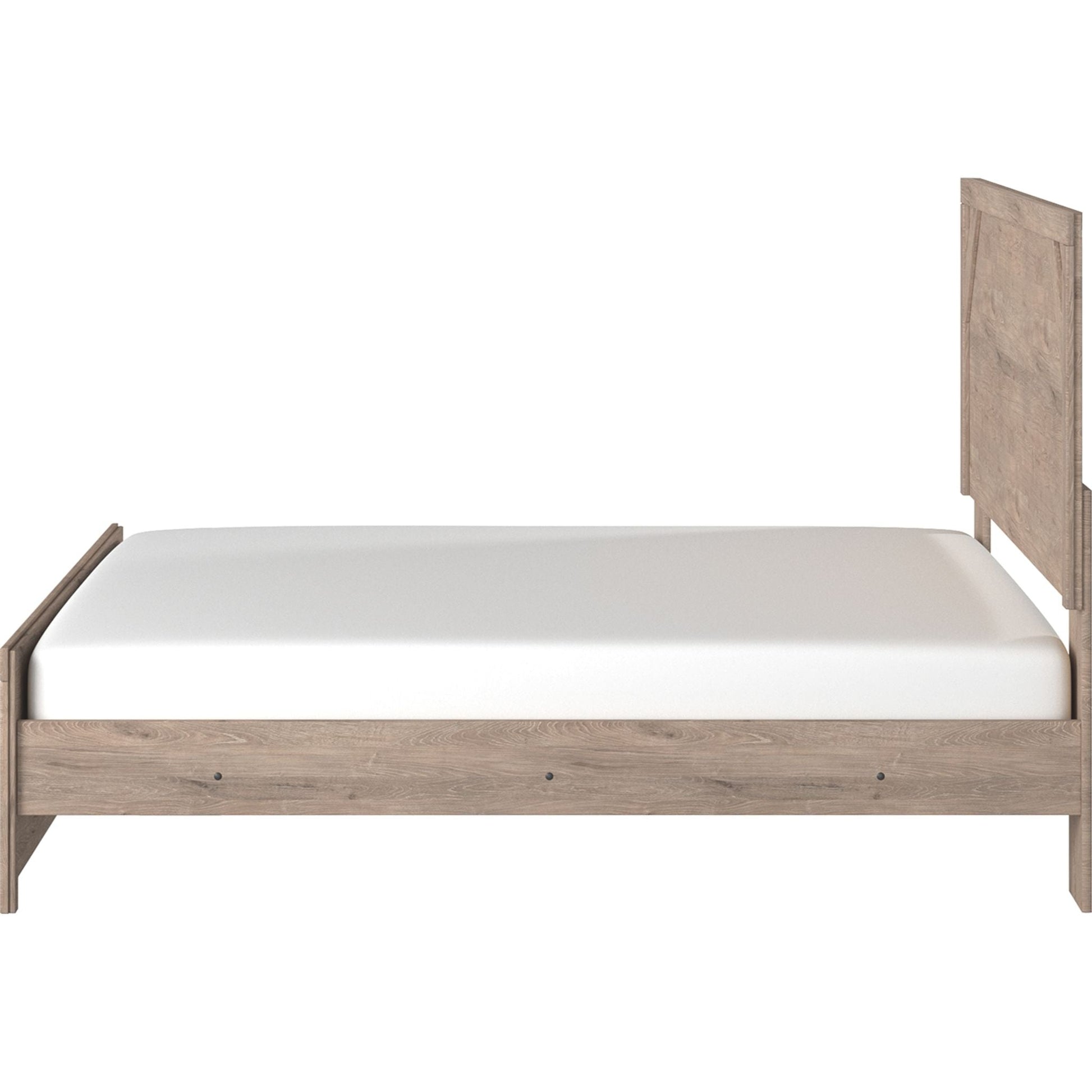 Senniberg 3 Piece King Panel Bed - Light Brown/White