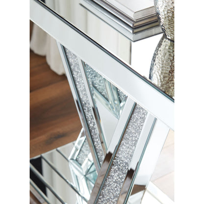 Gillrock Console Table - Mirror/Silver Finish