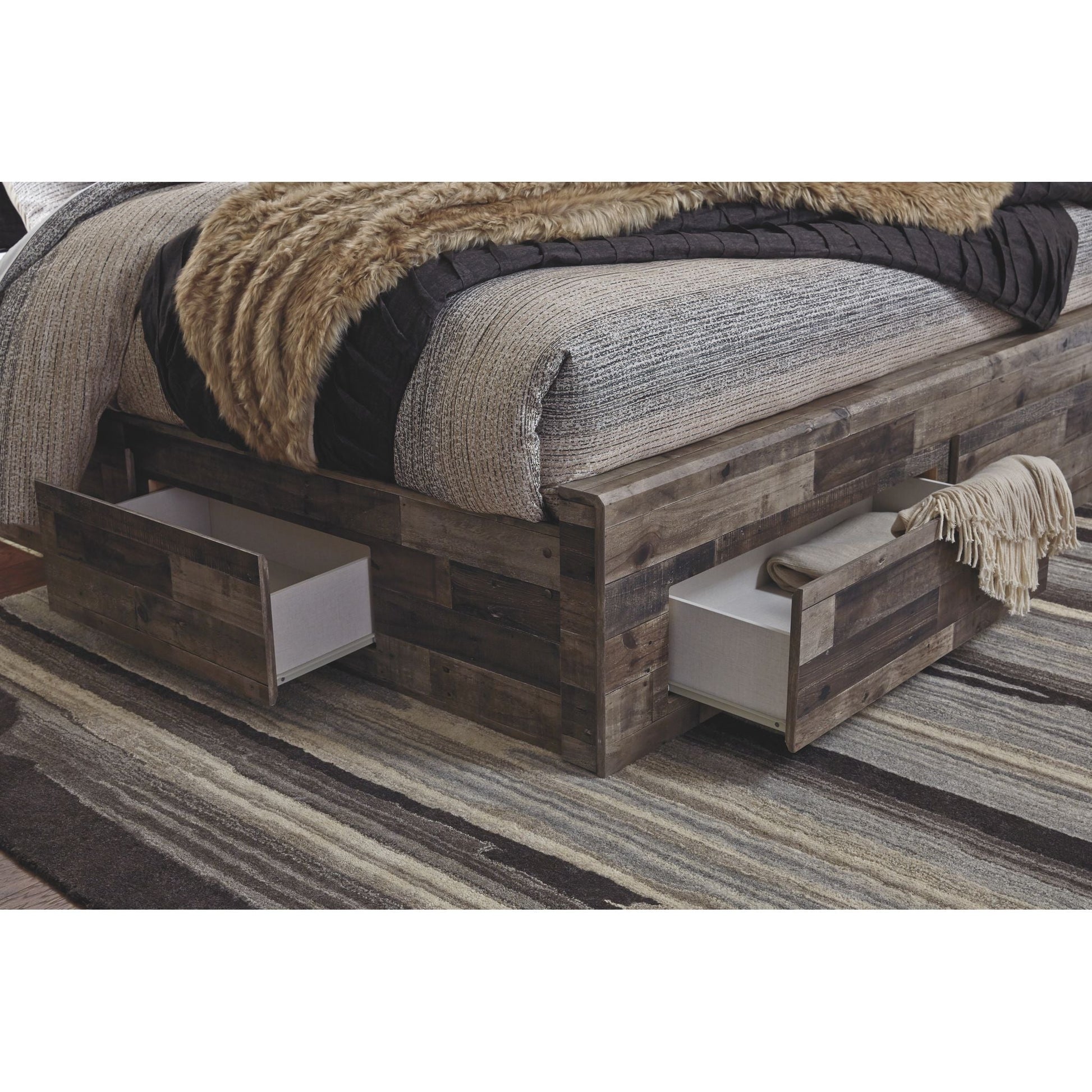 Derekson 3 Piece Full Storage Bed - Multi Gray