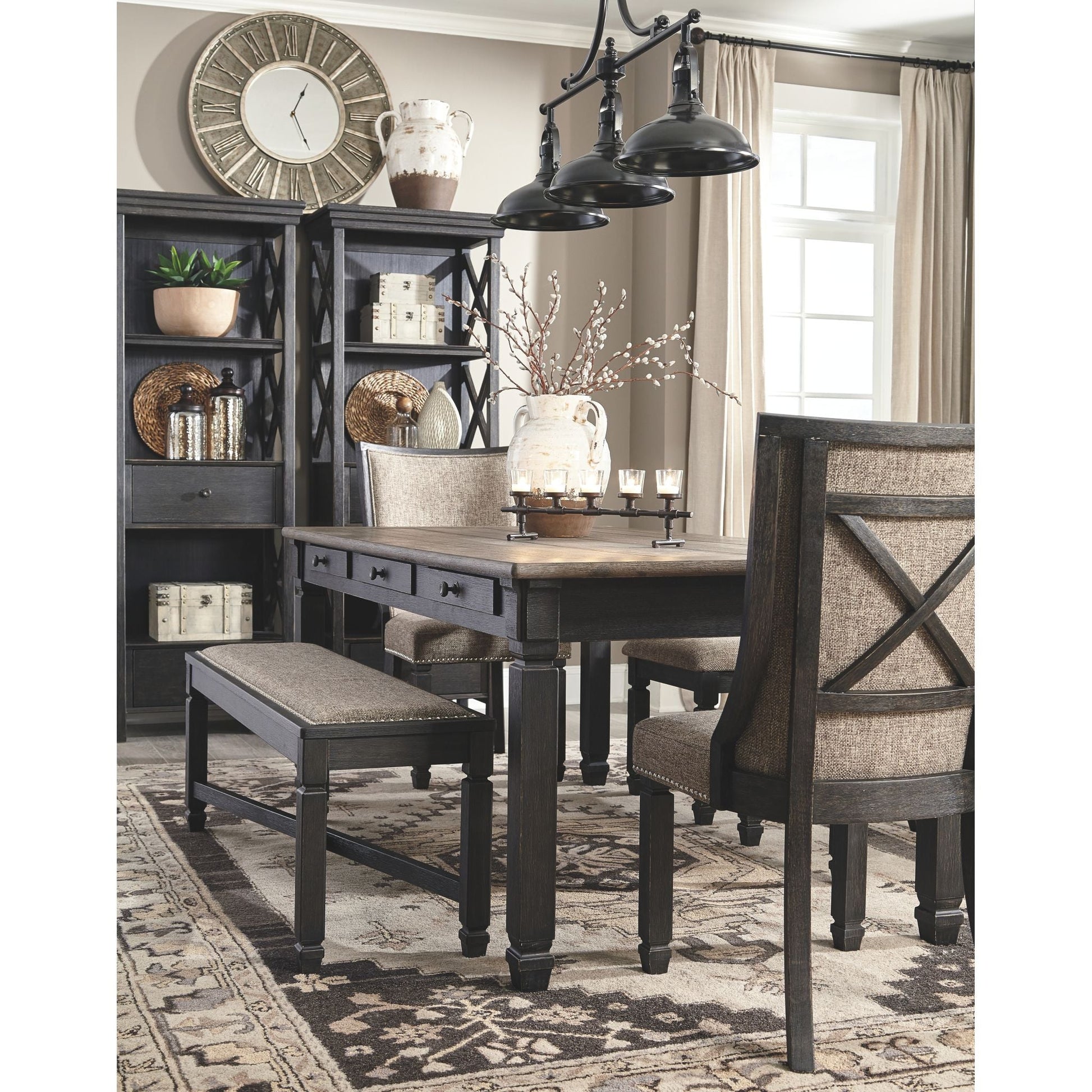 Tyler Creek Display Cabinet - Black/Grey - (D736-76)