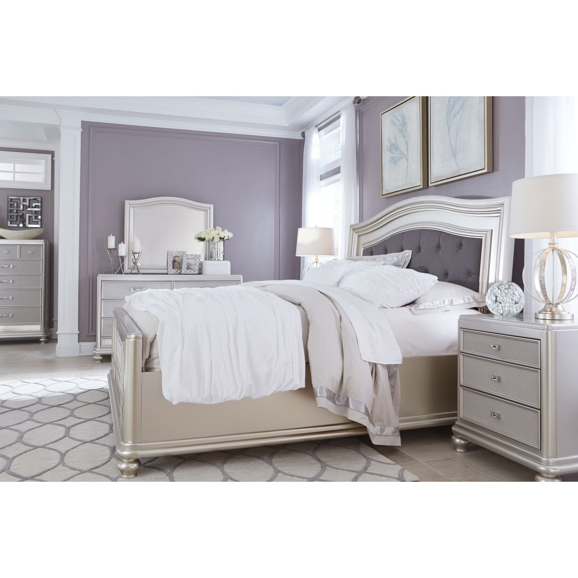 Coralayne Nightstand - Silver