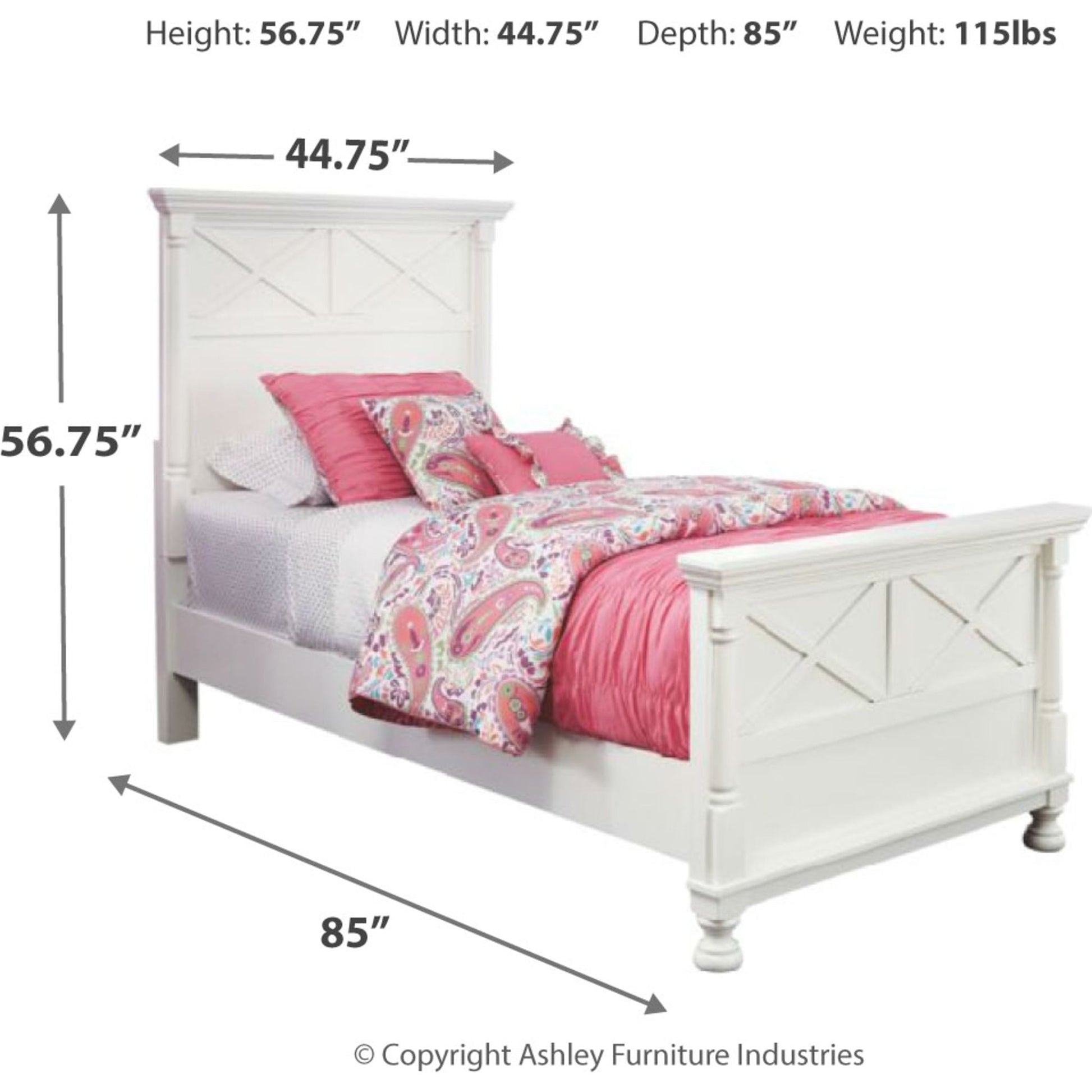 Kaslyn 5 Piece Twin Bedroom - White