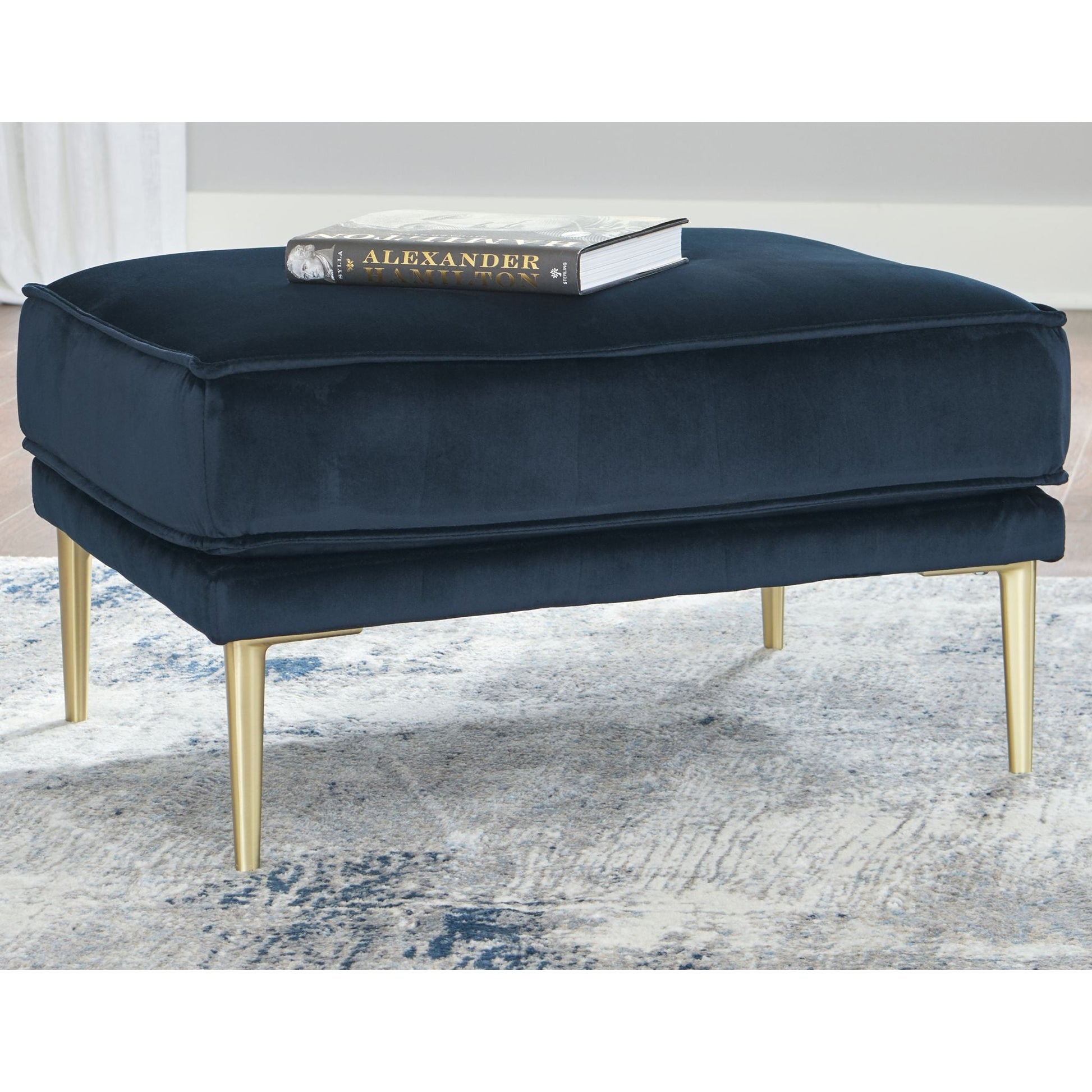 Macleary Ottoman - Navy
