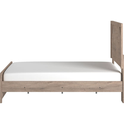 Senniberg 3 Piece Queen Panel Bed - Light Brown/White
