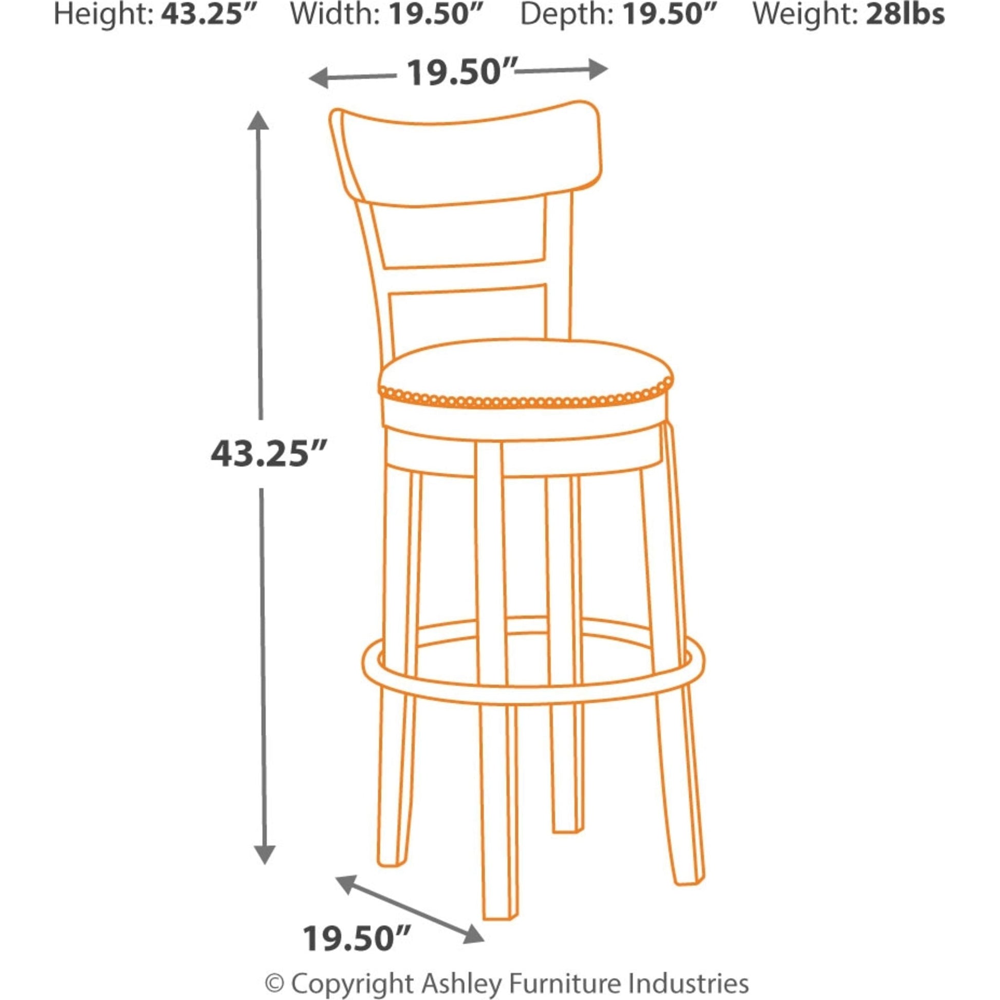 Pinnadel Bar Stool - Dark Brown - (D542-130)