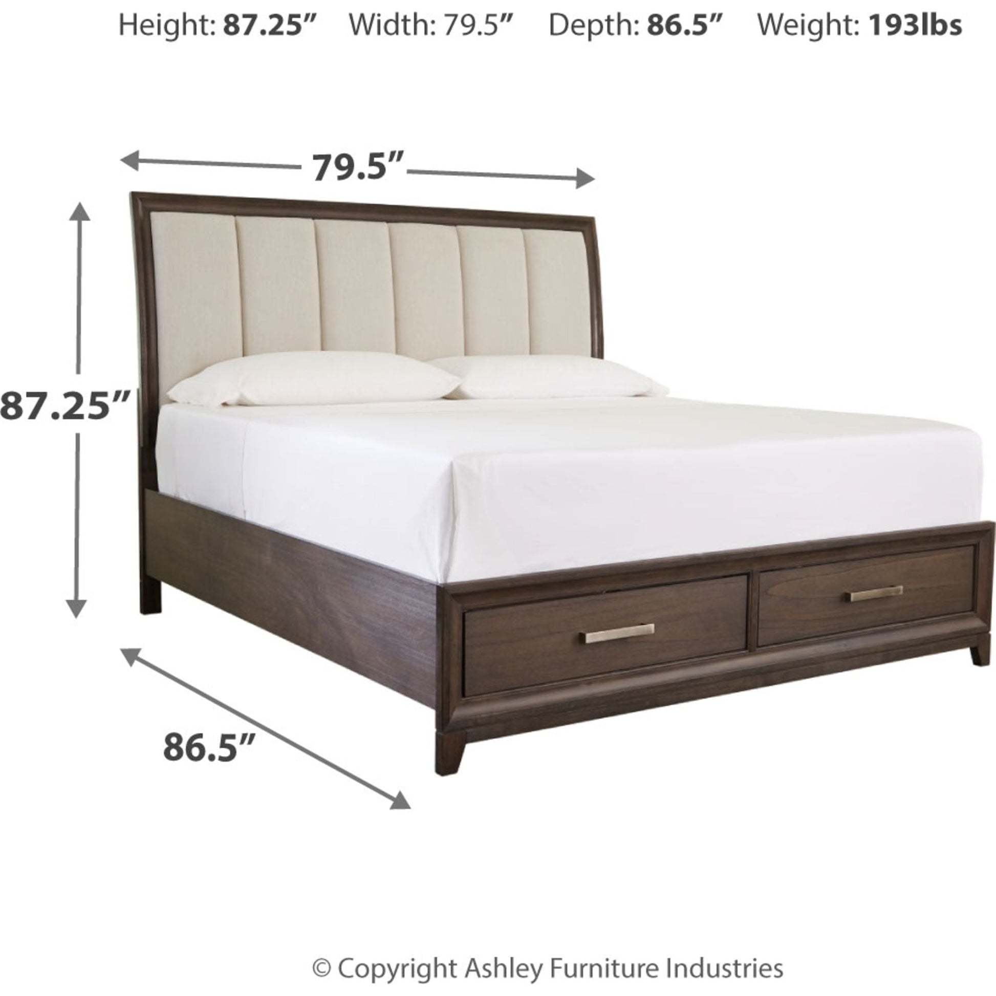 Barrington Heights 3 Piece King Storage Bed - Gray