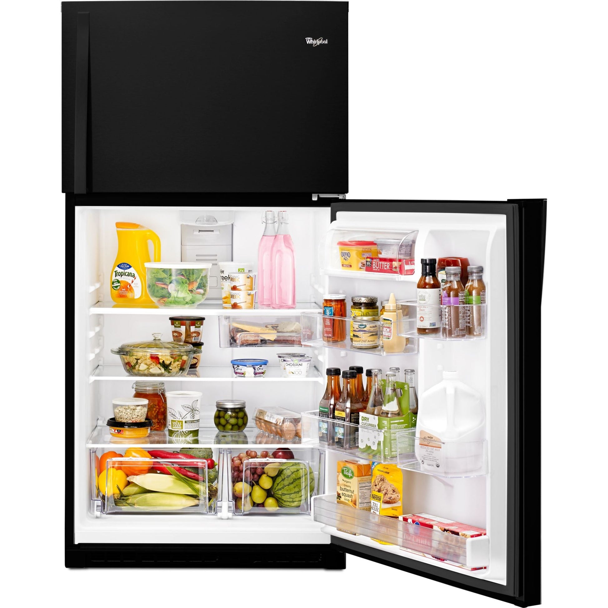 Whirlpool Top Mount Fridge (WRT541SZDB) - Black