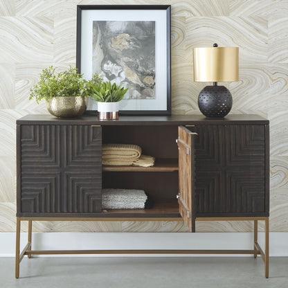 Elinmore Accent Cabinet - Brown/Gold Finish