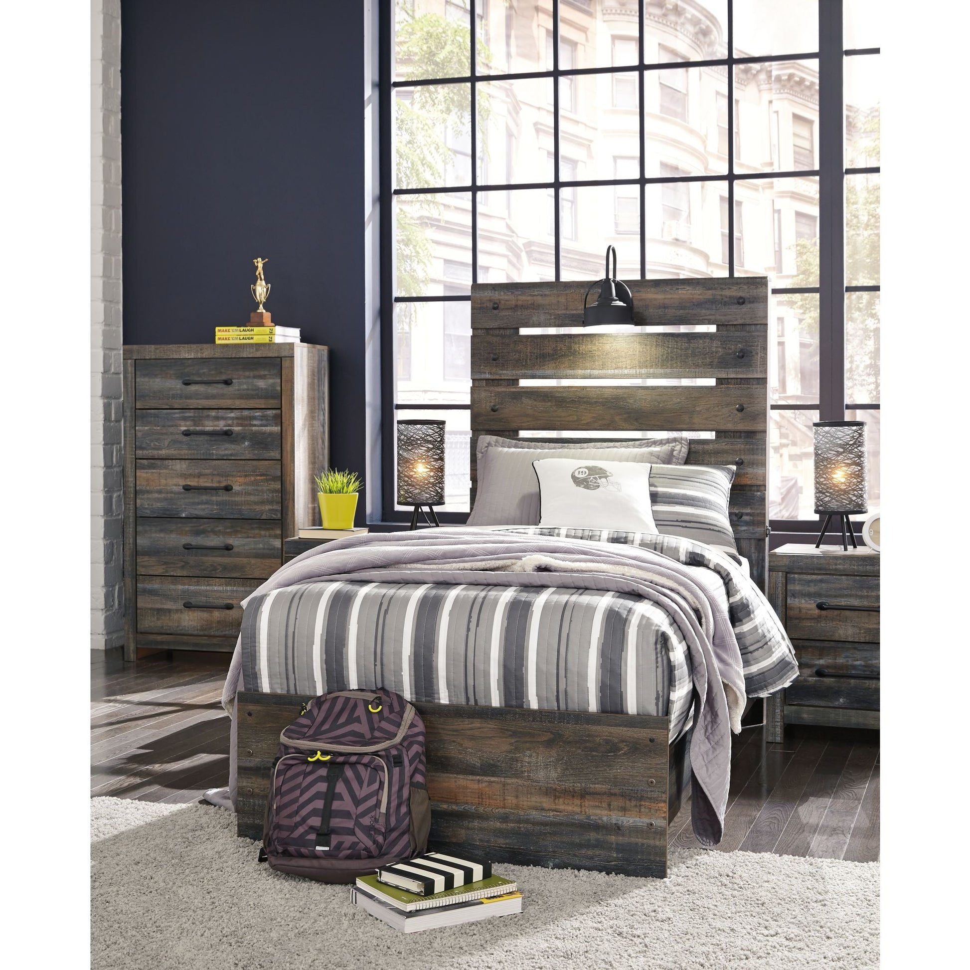 Drystan 3 Piece Twin Panel Bed - Multi