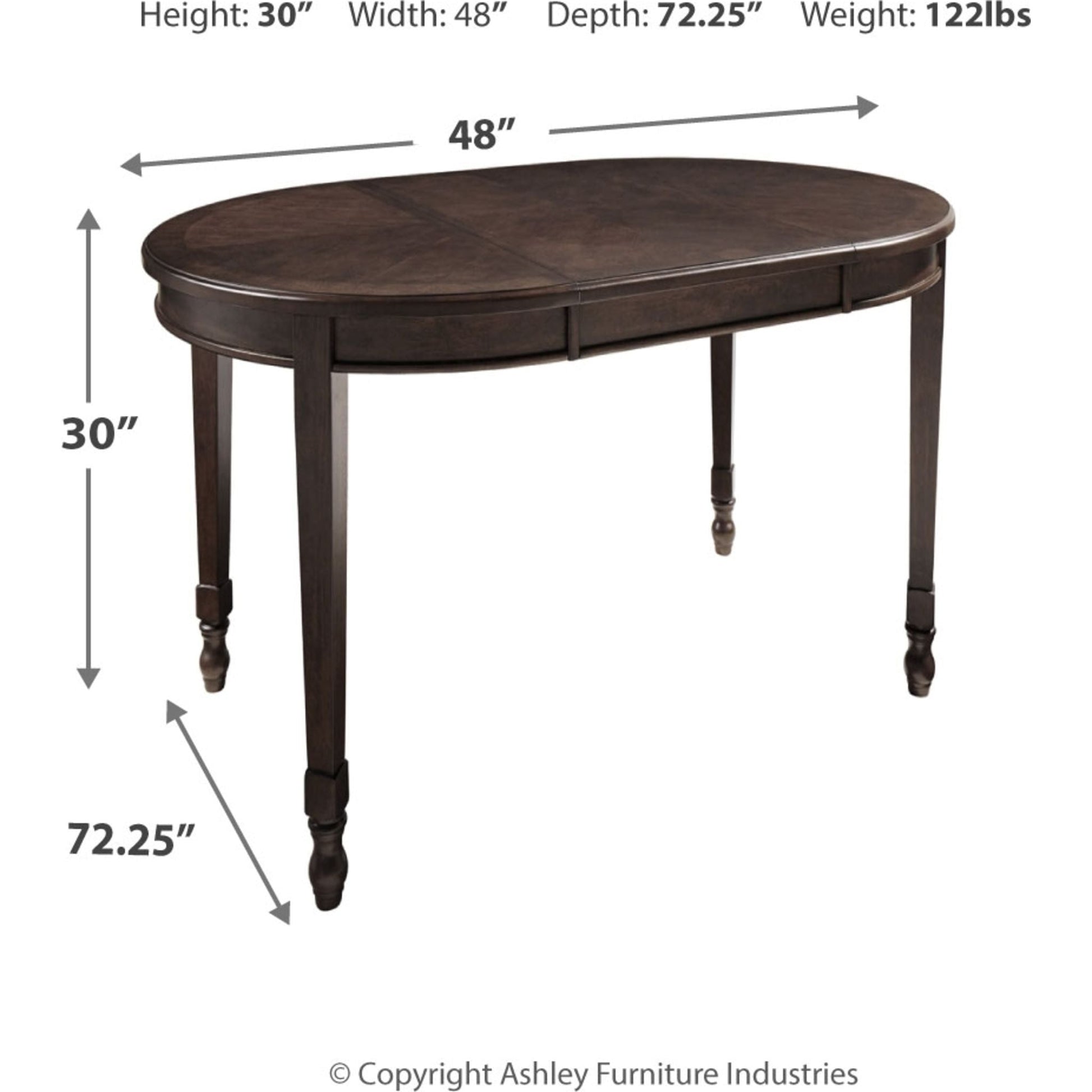 Hilmoore Table - Reddish Brown - (D677-35)