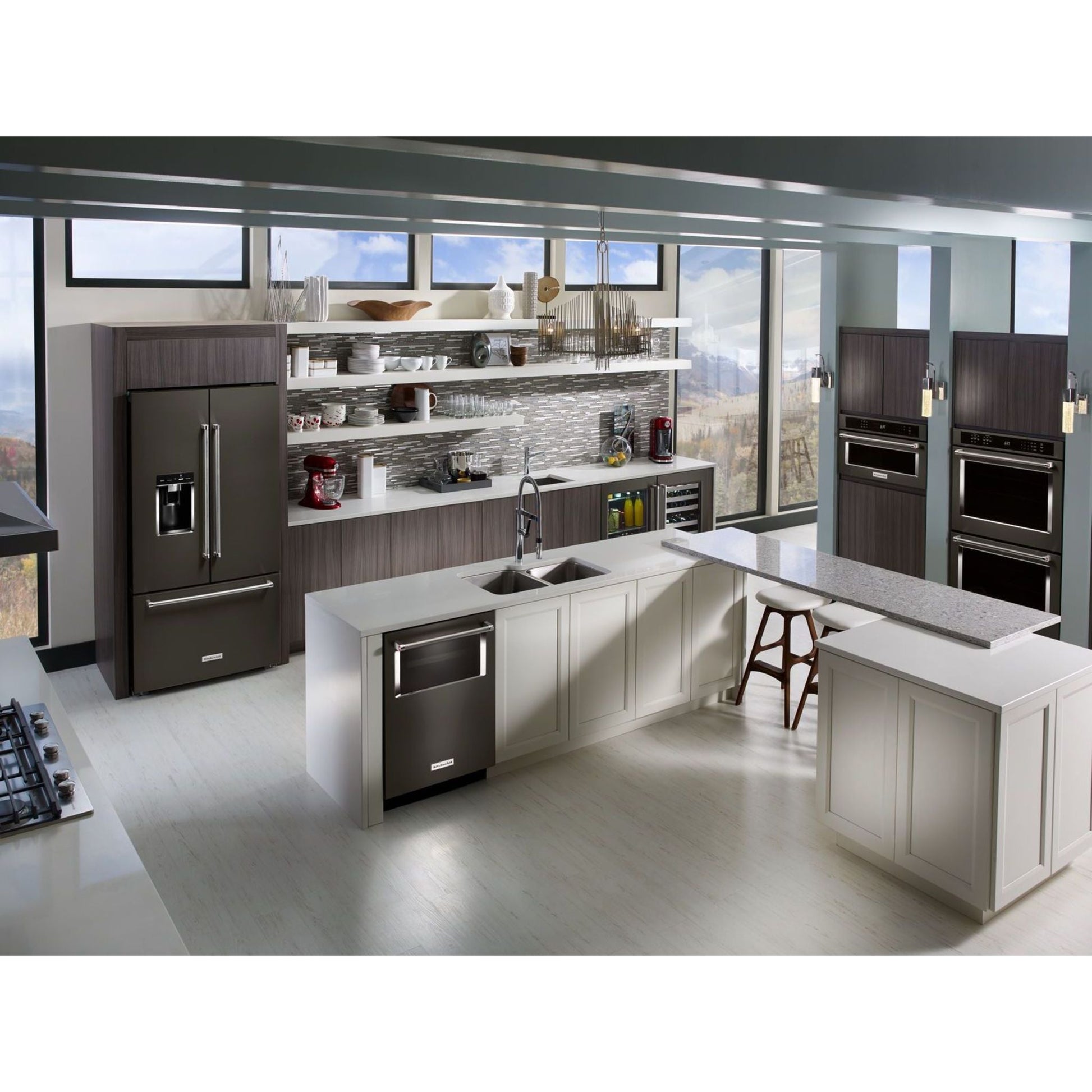 KitchenAid French Door Fridge (KRFC704FBS) - Black Stainless