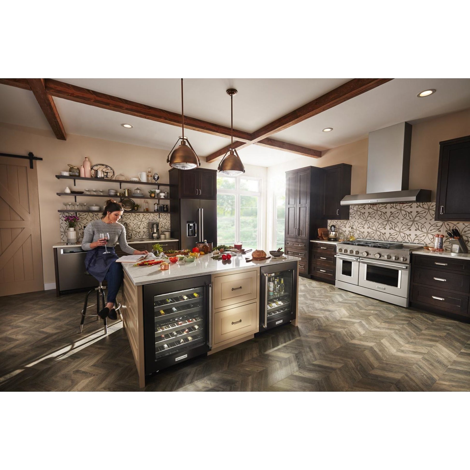 KitchenAid French Door Fridge (KRFC704FBS) - Black Stainless