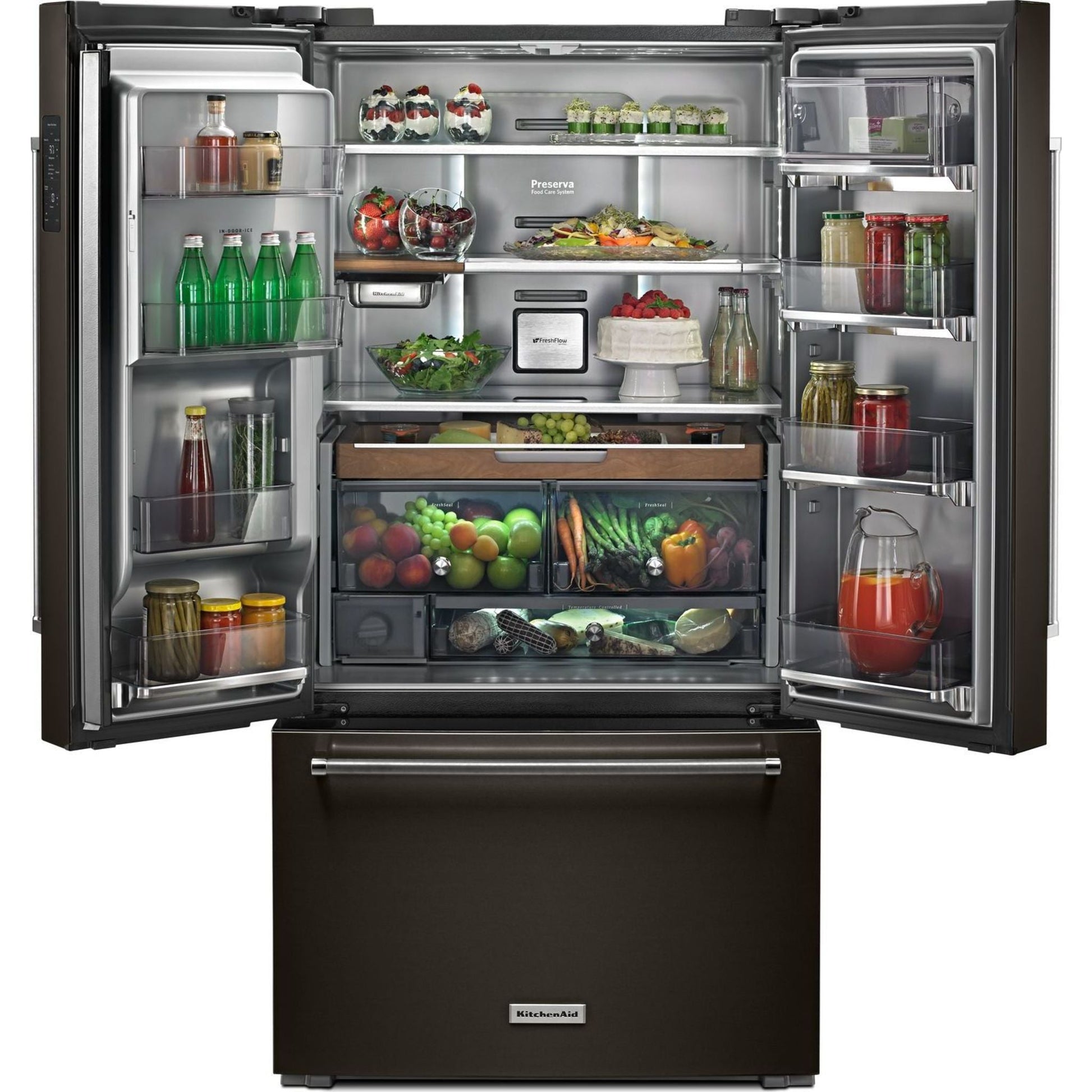 KitchenAid French Door Fridge (KRFC704FBS) - Black Stainless