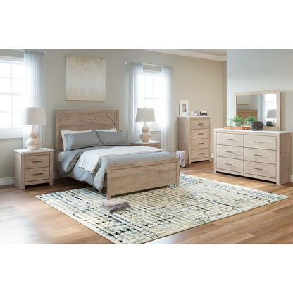 Senniberg 3 Piece Full Bed - Light Brown/White