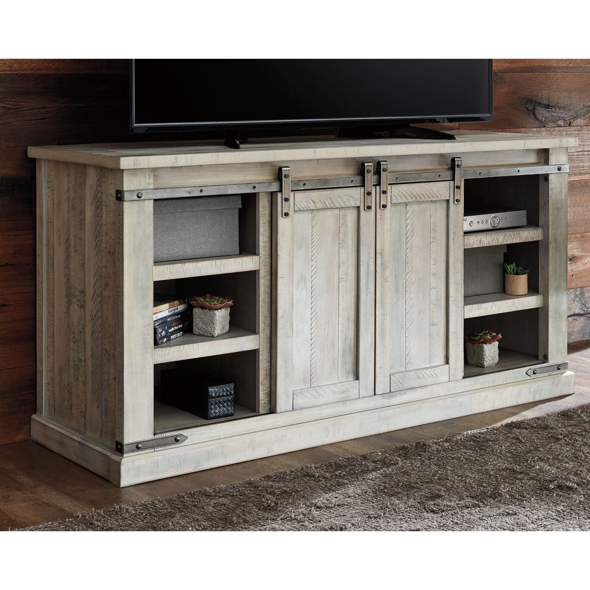 Carynhurst Large TV Stand - Whitewash