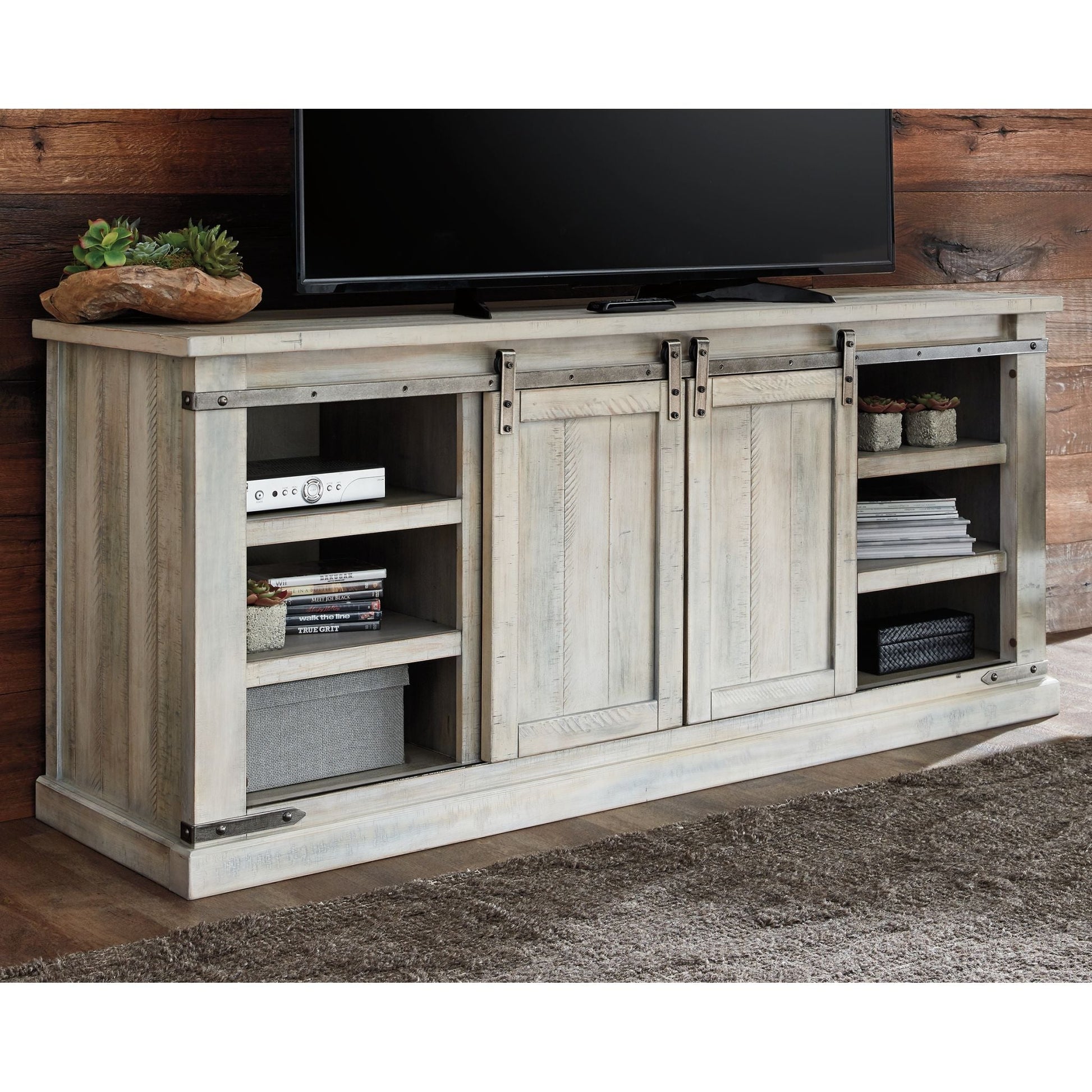 Carynhurst Extra Large TV Stand - Whitewash
