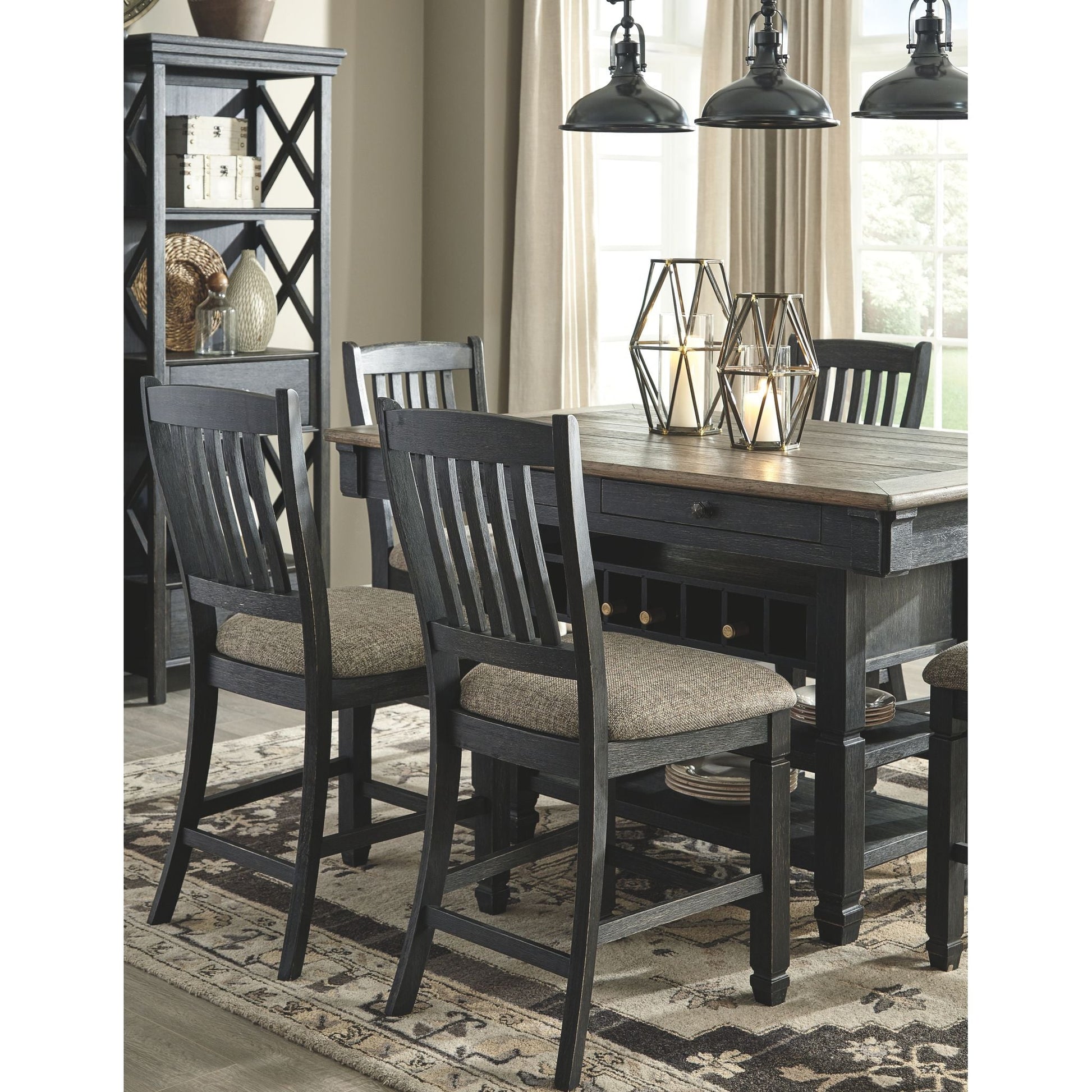 Tyler Creek Display Cabinet - Black/Grey - (D736-76)